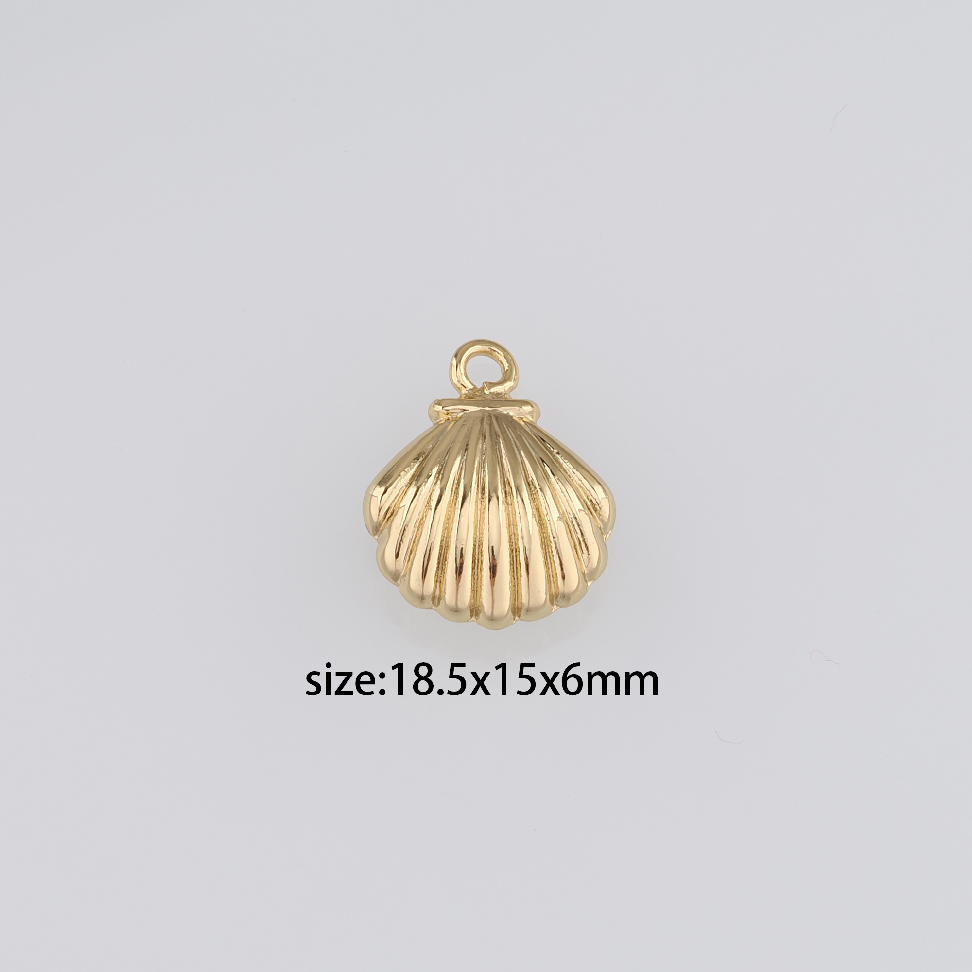 18K Gold Filled Scallop Pendant,Ocean Scallop Charm Earrings Necklace for DIY Jewelry Making Supply