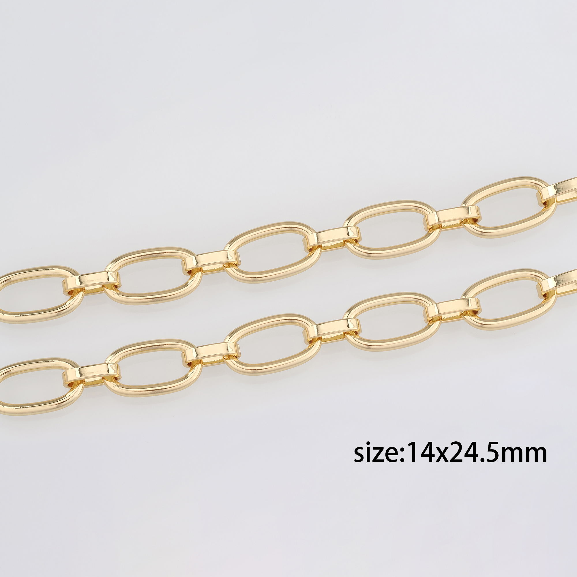 18K Gold Filled Paper Clip Chain Necklace,Dainty Link Chain,Gold Paper Clip Chain Necklace for Women DIY Jewelry Making Supply