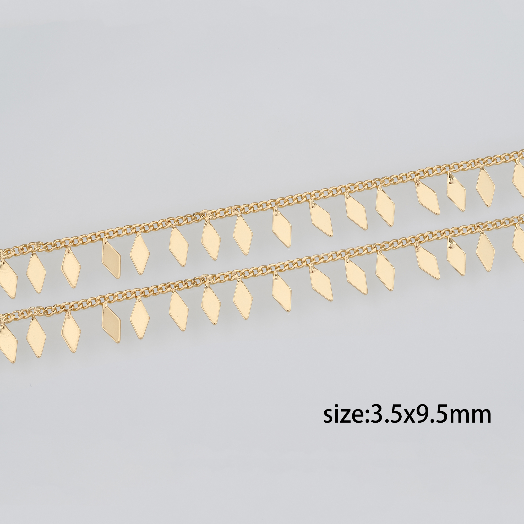 18K Gold Filled Rhombus Chain Necklace,Dainty Thin Link Chain,Gold Rhombus Chain Necklace for Women DIY Jewelry Making Supply