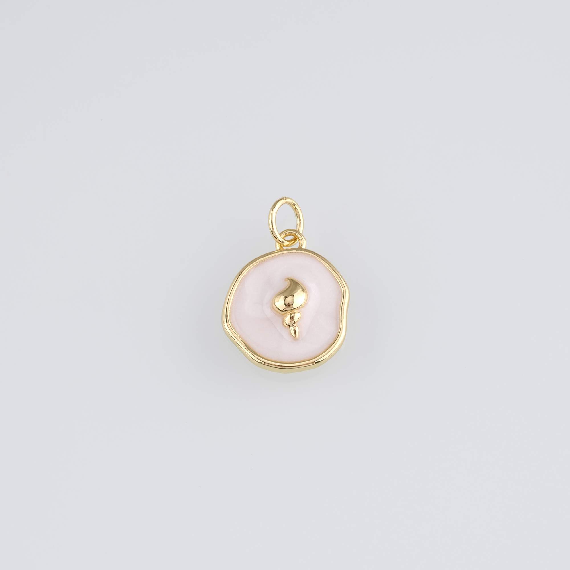 18K Gold Filled Conch Shell Pendant,Enamel Ocean Shell Charm Earrings Necklace for DIY Jewelry Making Supply