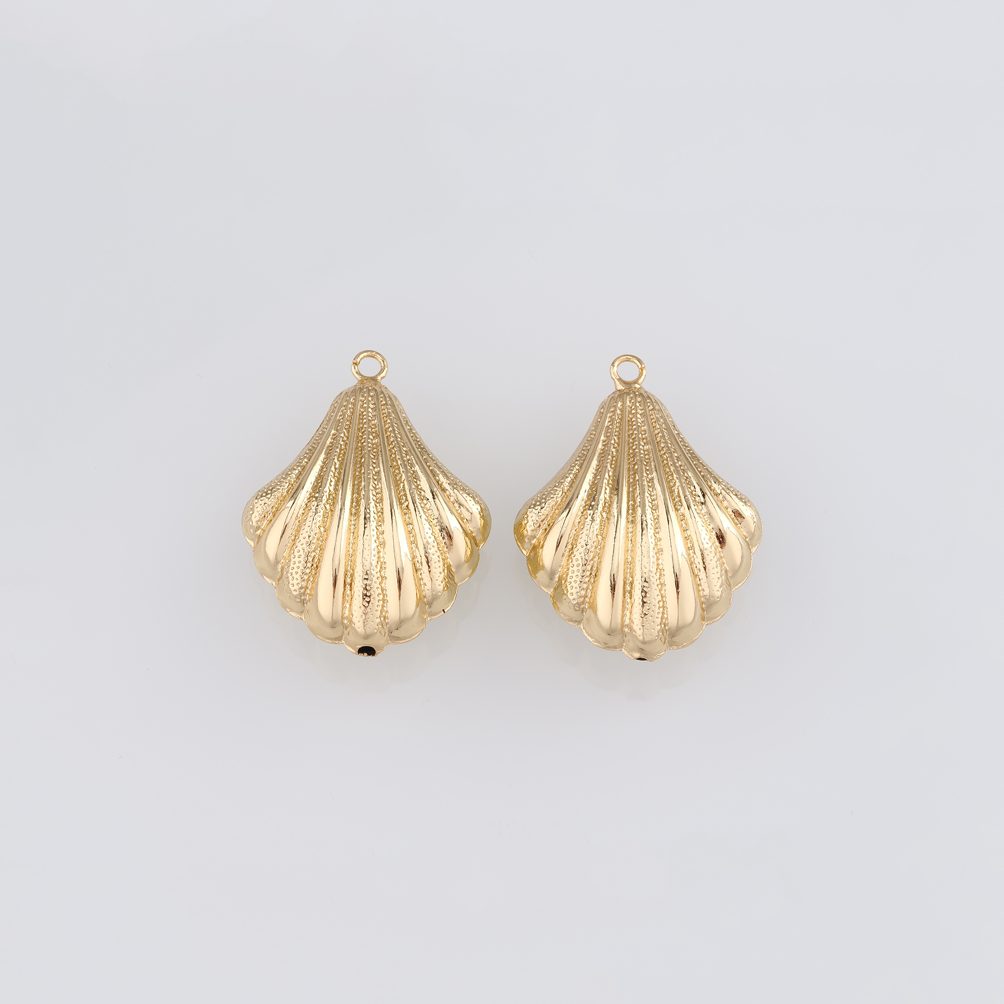 18K Gold Filled Scallop Pendant,Ocean Scallop Charm Earrings Necklace for DIY Jewelry Making Supply