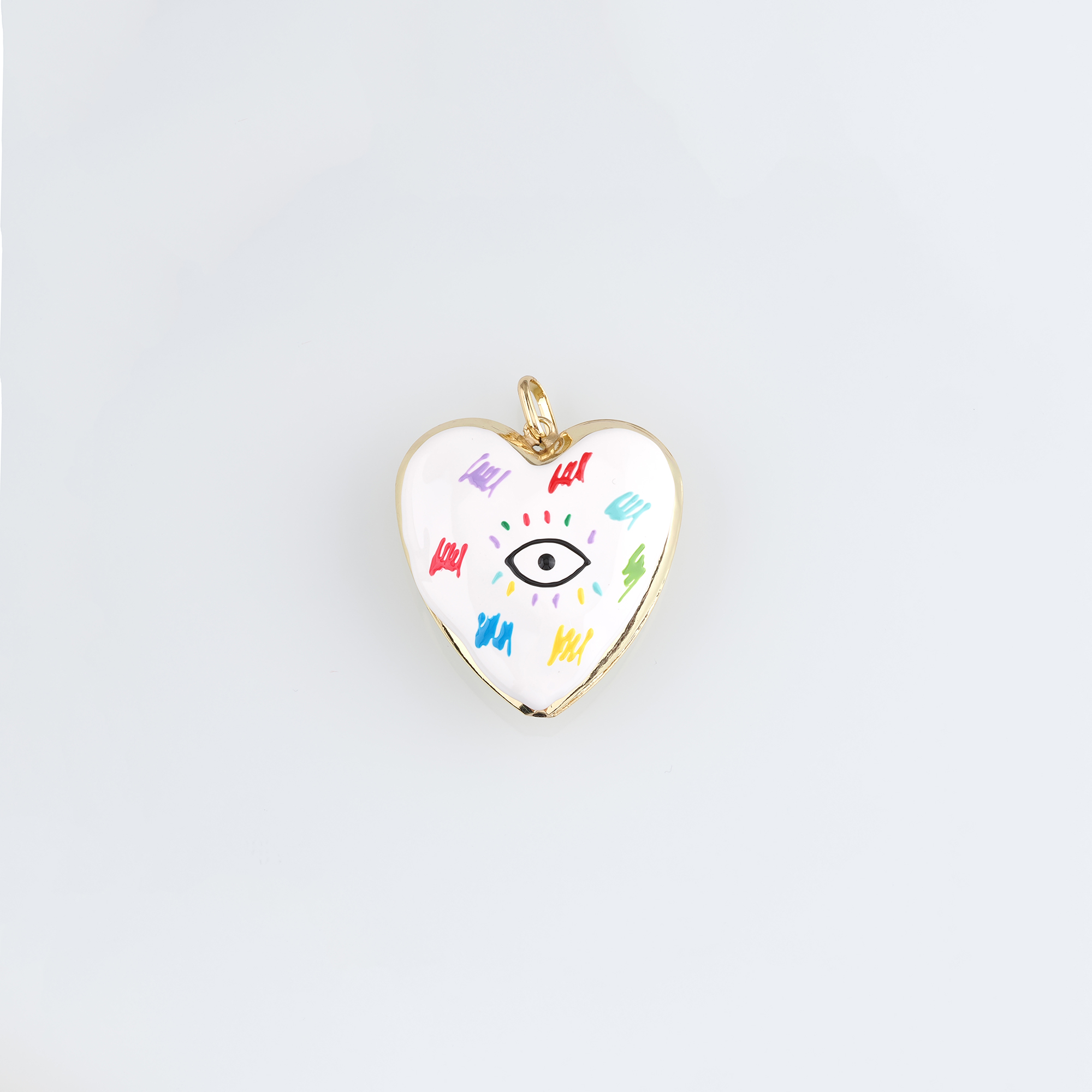 18K Gold Filled Evil Eye Pendant,Enamel Evil Eye Charm Earrings Necklace for DIY Jewelry Making Supply