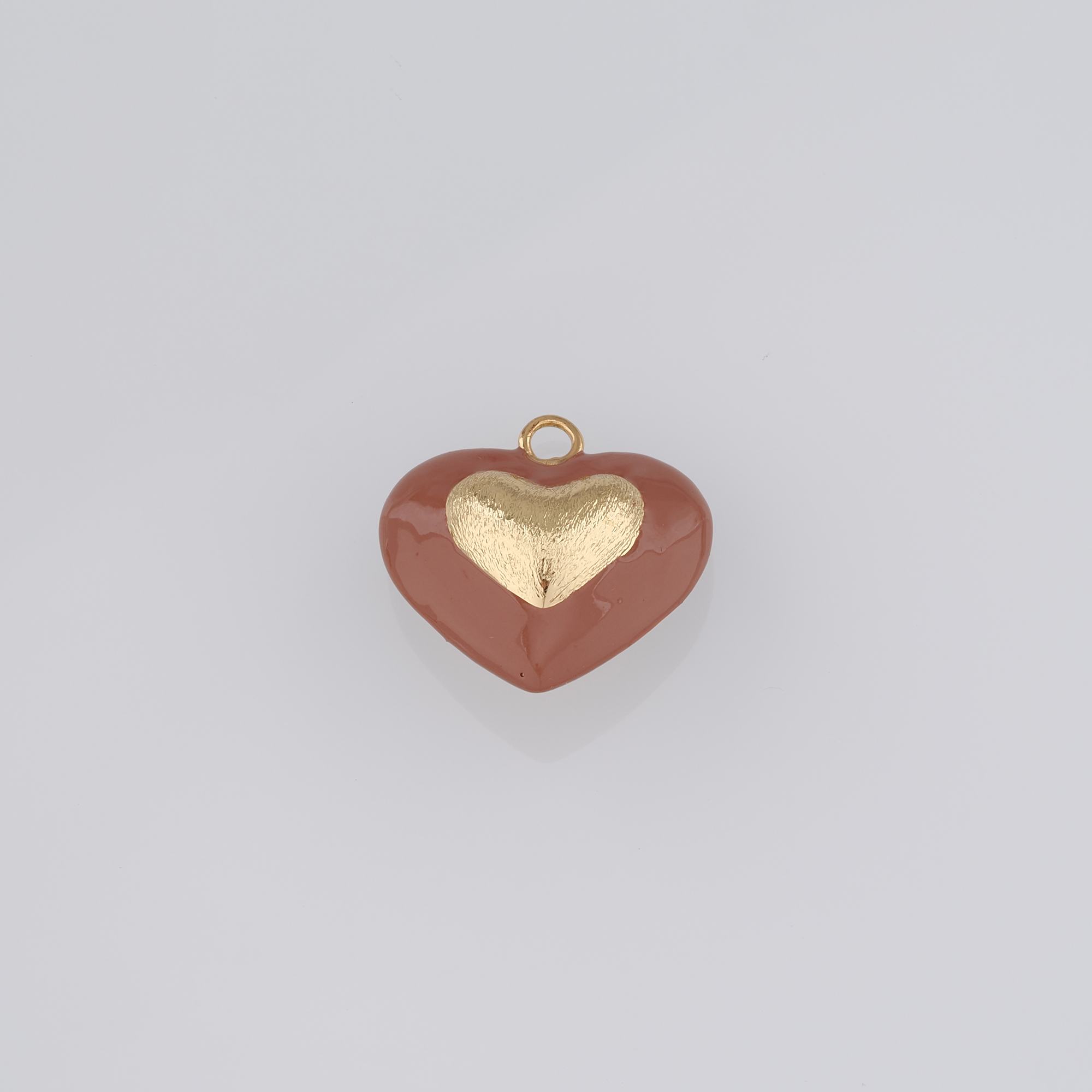 18K Gold Filled Heart Pendant,Enamel Heart Charm Earrings Necklace for DIY Jewelry Making Supply