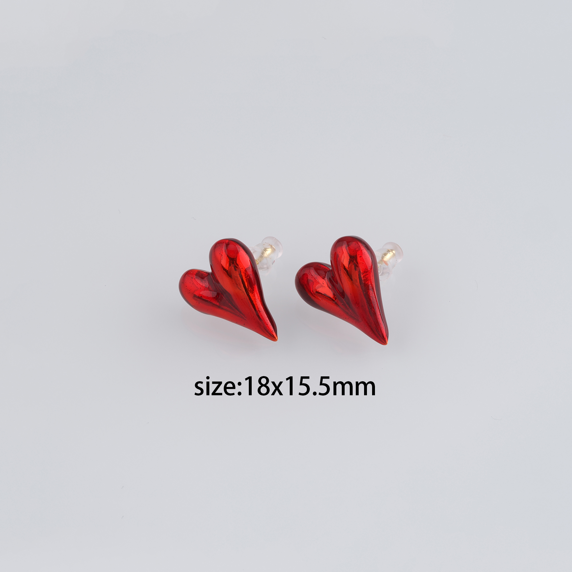 18K Gold Filled Heart Stud Earrings,Enamel Heart Earrings,Dainty Earrings,Minimalist Earring,Gift for Wife