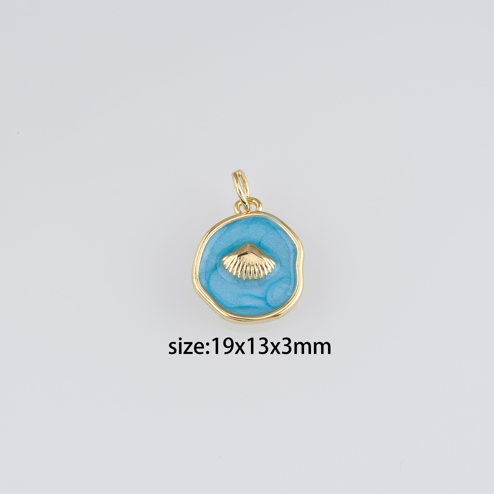 18K Gold Filled Shell Pendant,Enamel Ocean Shell Charm Earrings Necklace for DIY Jewelry Making Supply