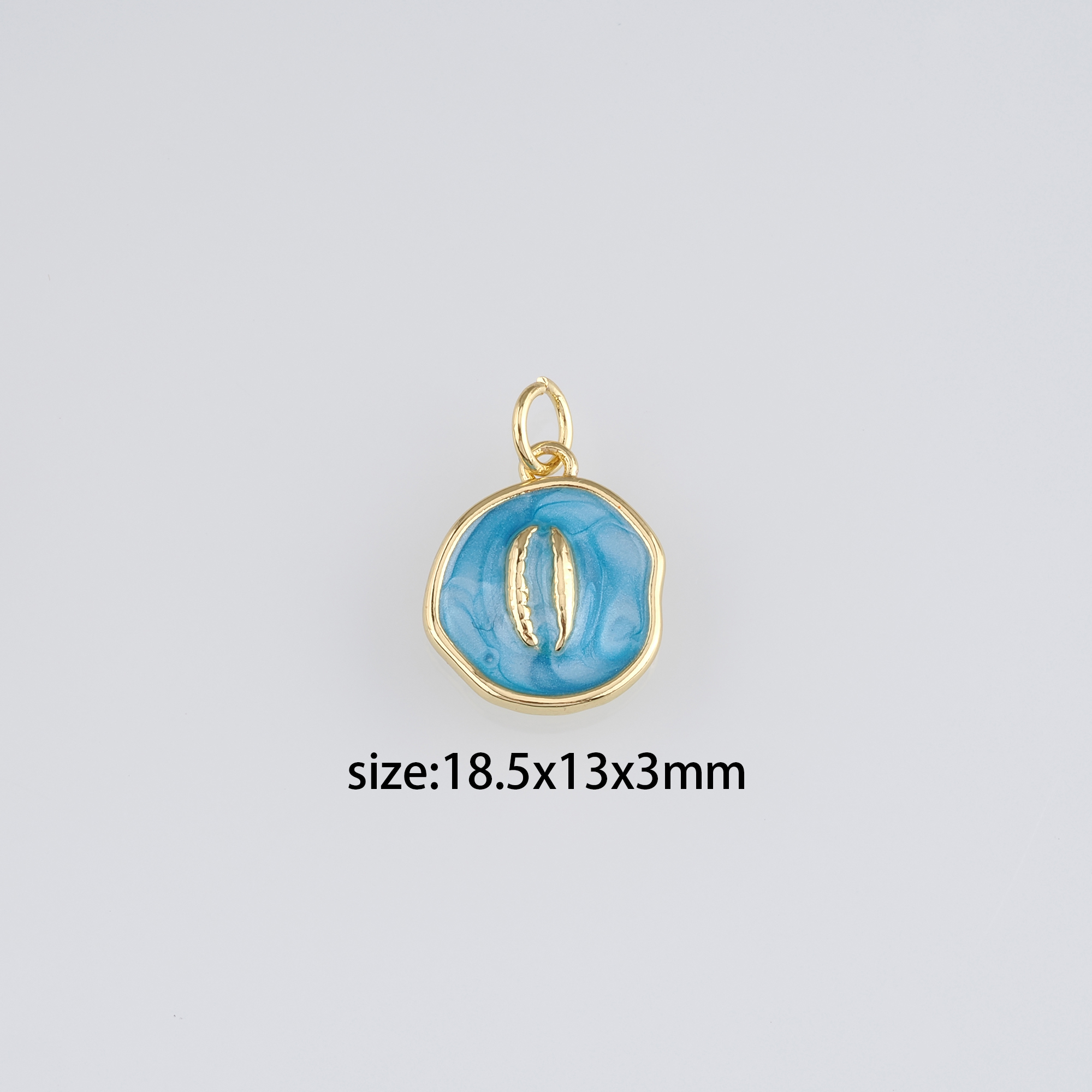 18K Gold Filled Cowrie Shell Pendant,Enamel Shell Charm Earrings Necklace for DIY Jewelry Making Supply