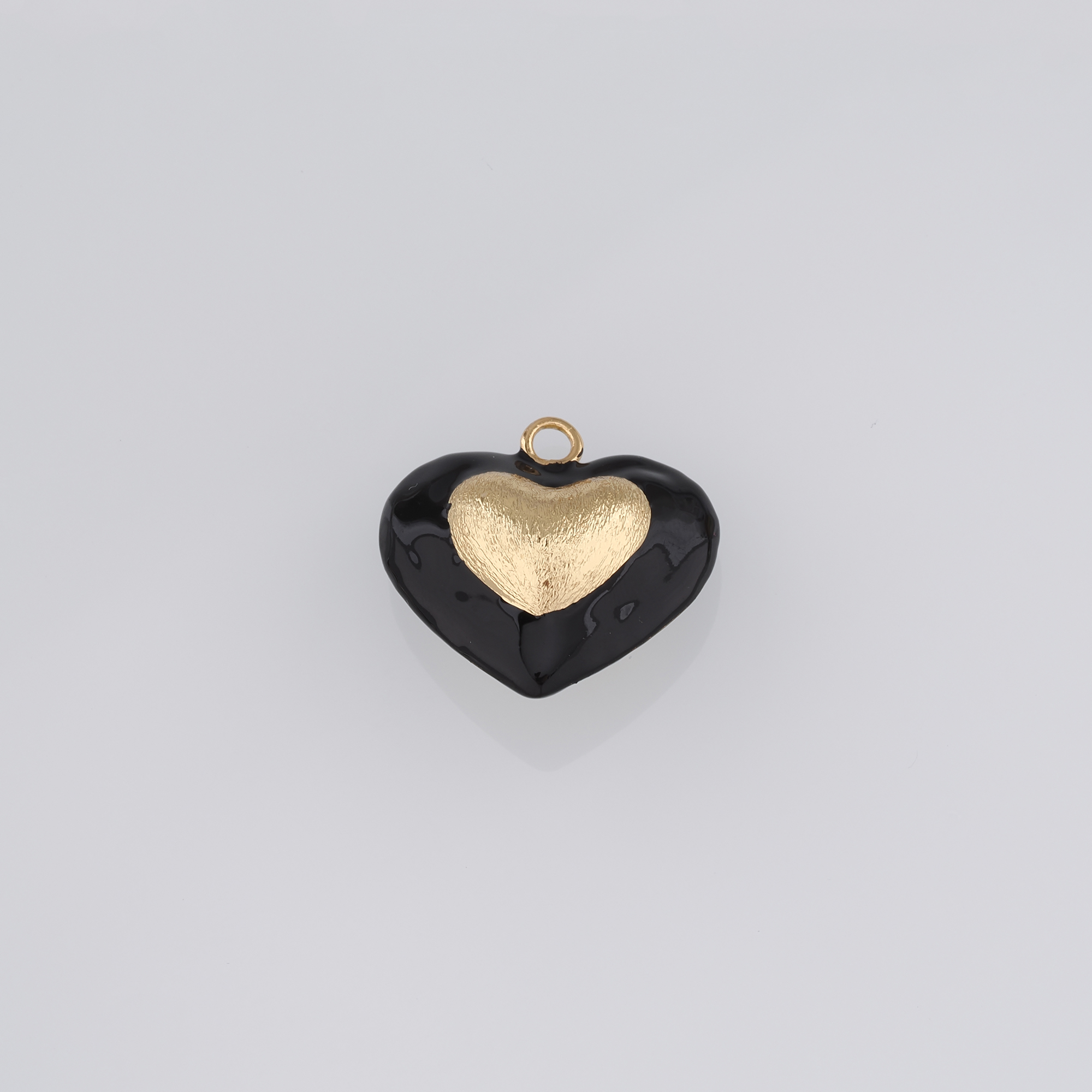 18K Gold Filled Heart Pendant,Enamel Heart Charm Earrings Necklace for DIY Jewelry Making Supply