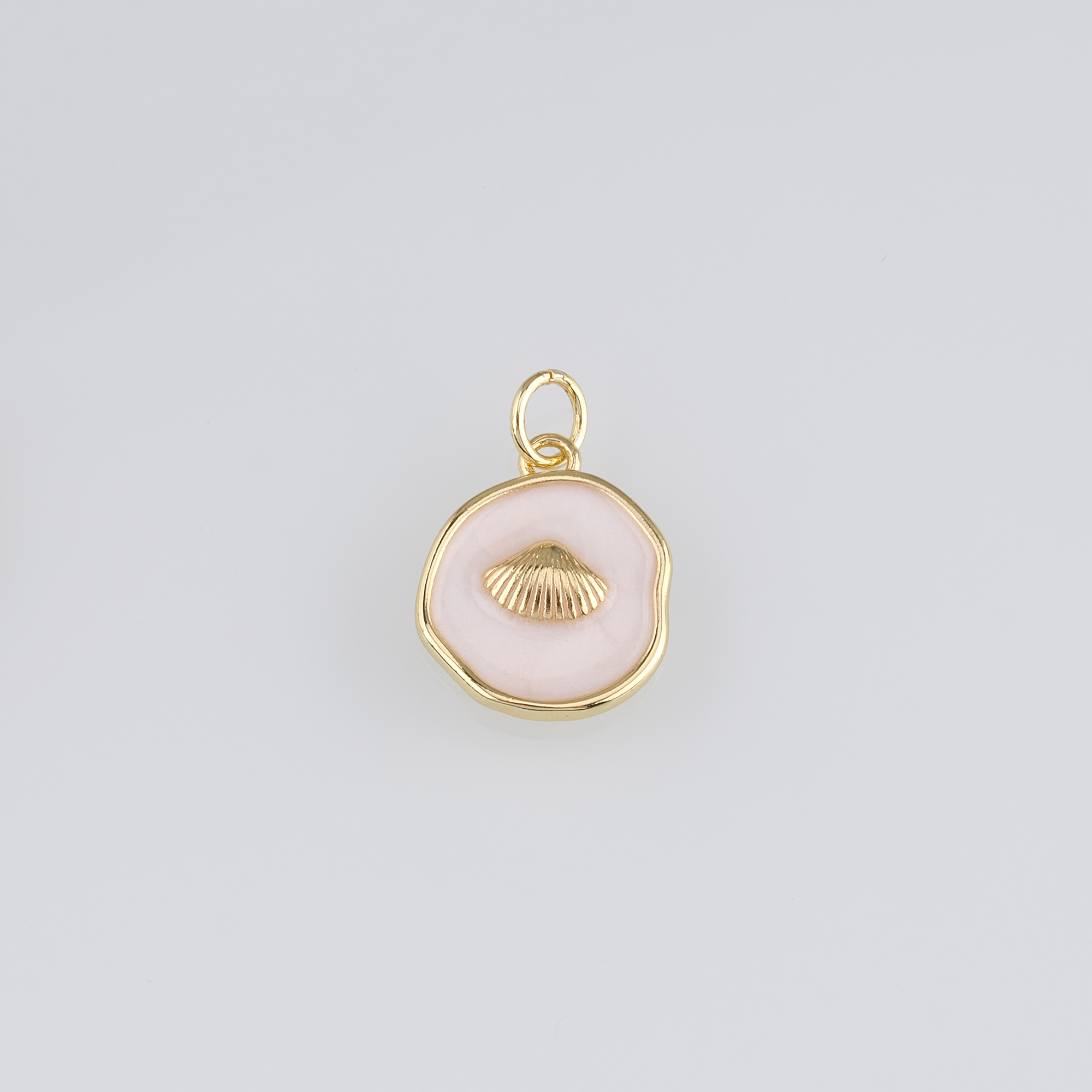 18K Gold Filled Shell Pendant,Enamel Ocean Shell Charm Earrings Necklace for DIY Jewelry Making Supply