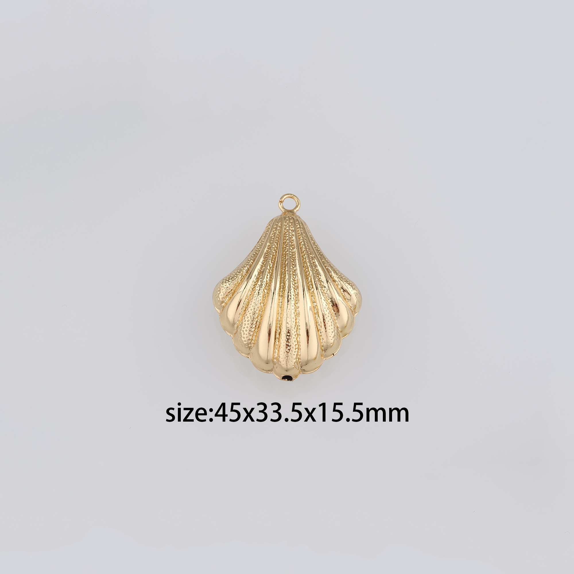 18K Gold Filled Scallop Pendant,Ocean Scallop Charm Earrings Necklace for DIY Jewelry Making Supply