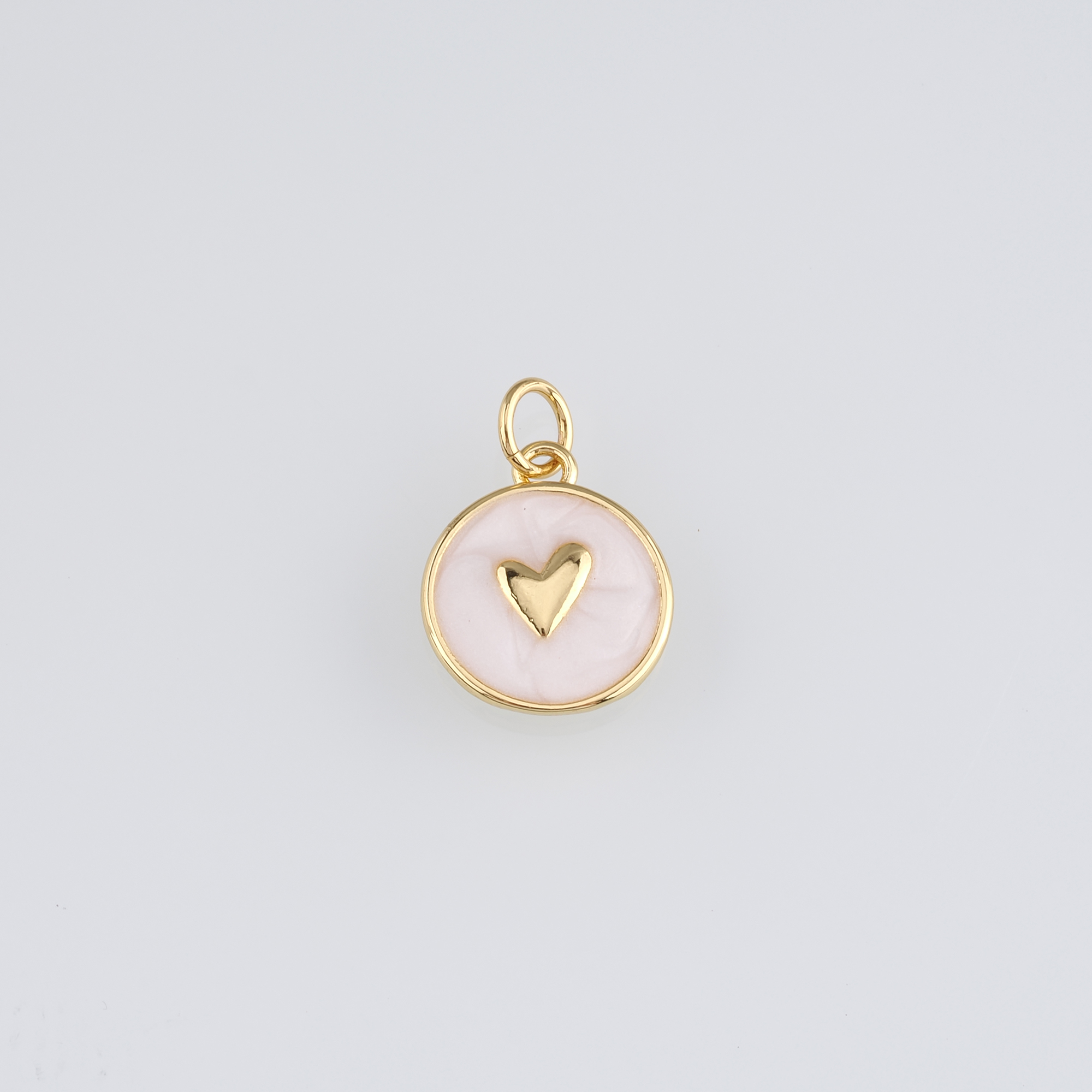 18K Gold Filled Heart Pendant,Enamel Heart Charm Earrings Necklace for DIY Jewelry Making Supply