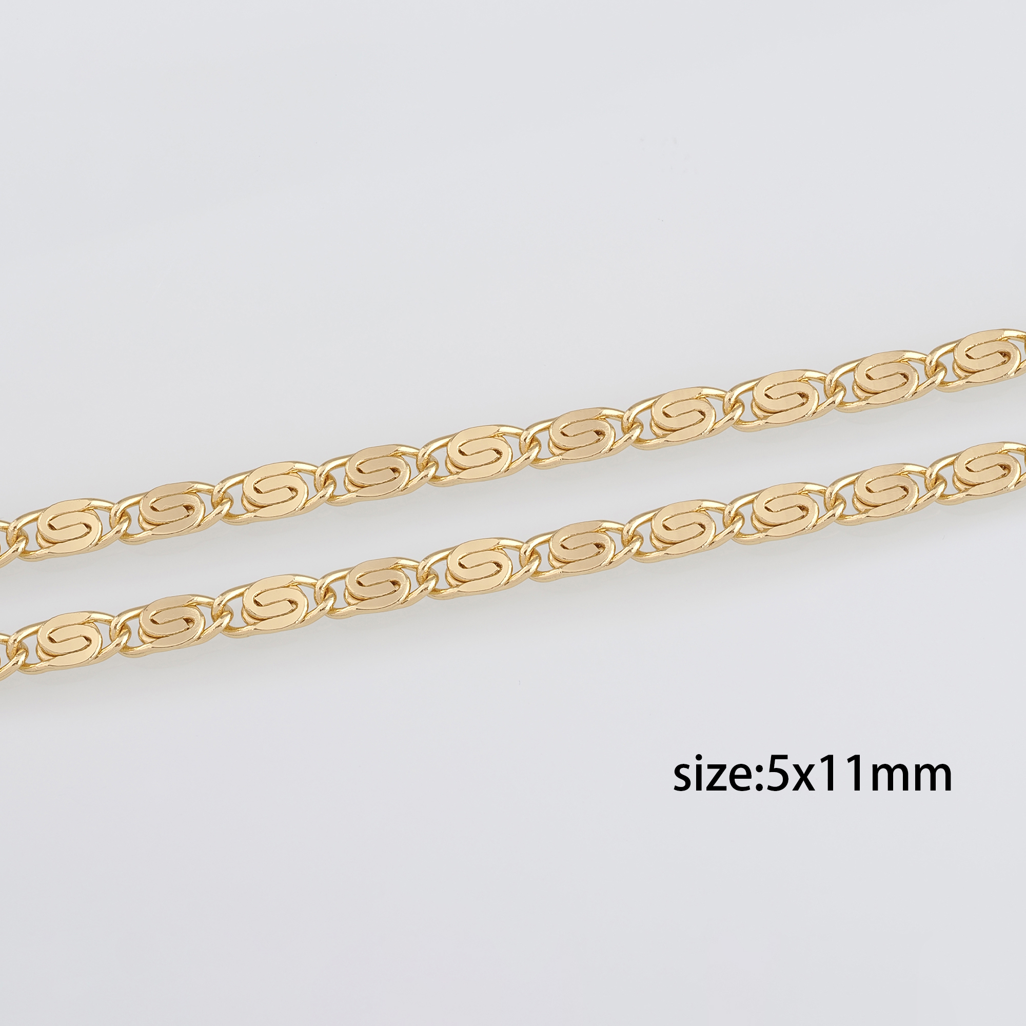 18K Gold Filled Scroll Chain Necklace,Dainty Thin Link Chain,Gold Snail Chain Necklace for Women DIY Jewelry Making Supply