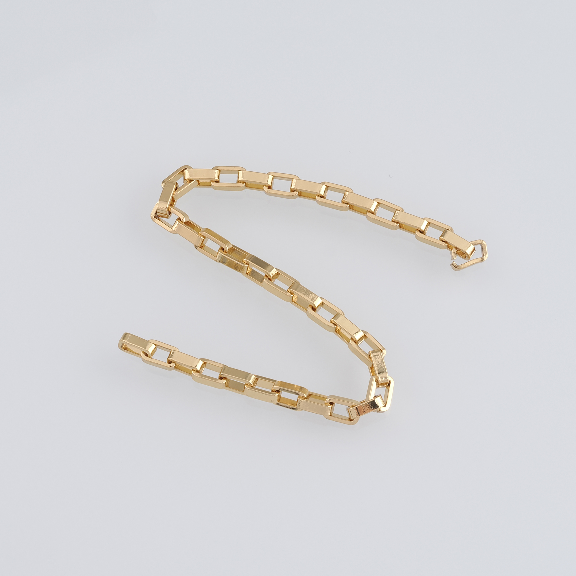 18K Gold Filled Rectangle Chain Necklace,Dainty Thin Link Chain,Gold Rectangle Chain Necklace for Women DIY Jewelry Making Supply