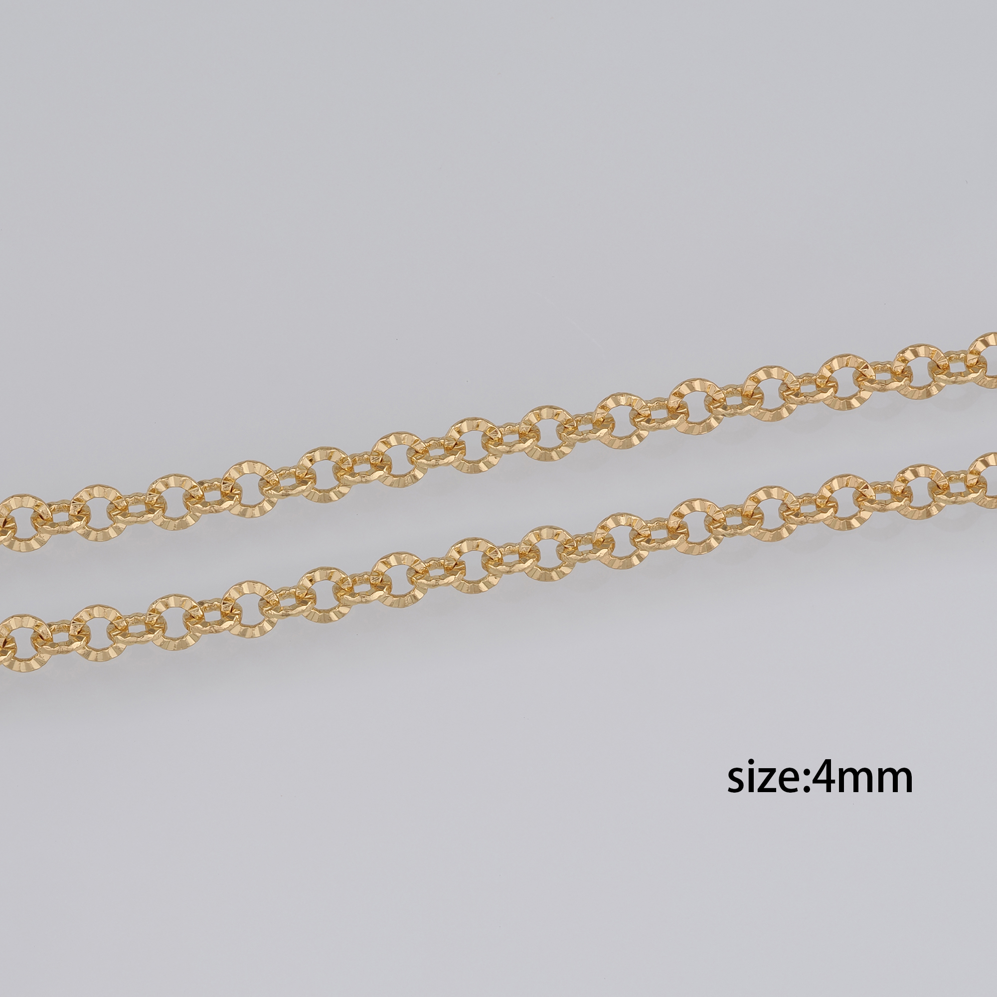 18K Gold Filled Round Chain Necklace,Minimalist Link Chain,Gold Rolo Chain Necklace for Women DIY Jewelry Making Supply