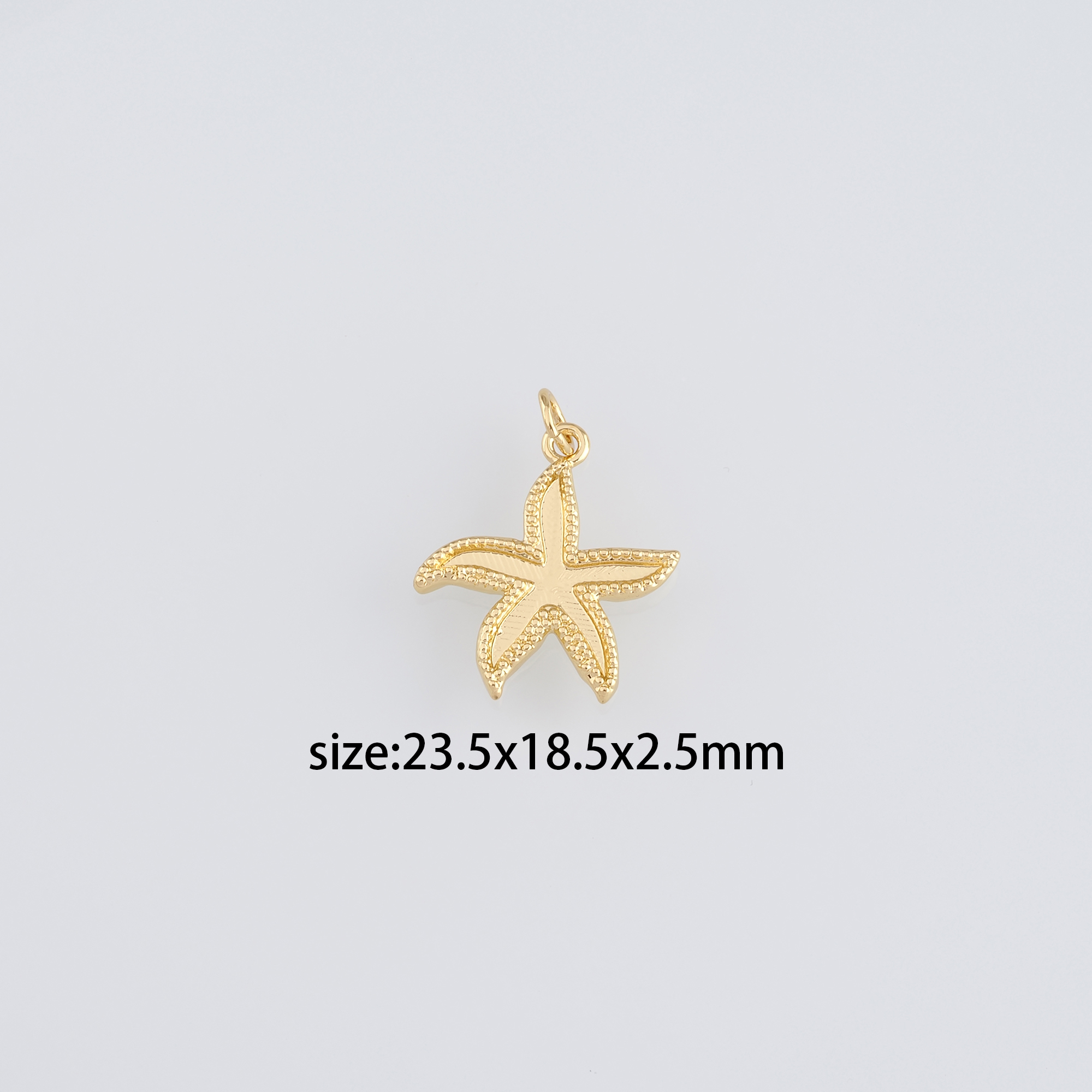 18K Gold Filled Starfish Pendant,Dainty Starfish Charm Earrings Necklace for DIY Jewelry Making Supply