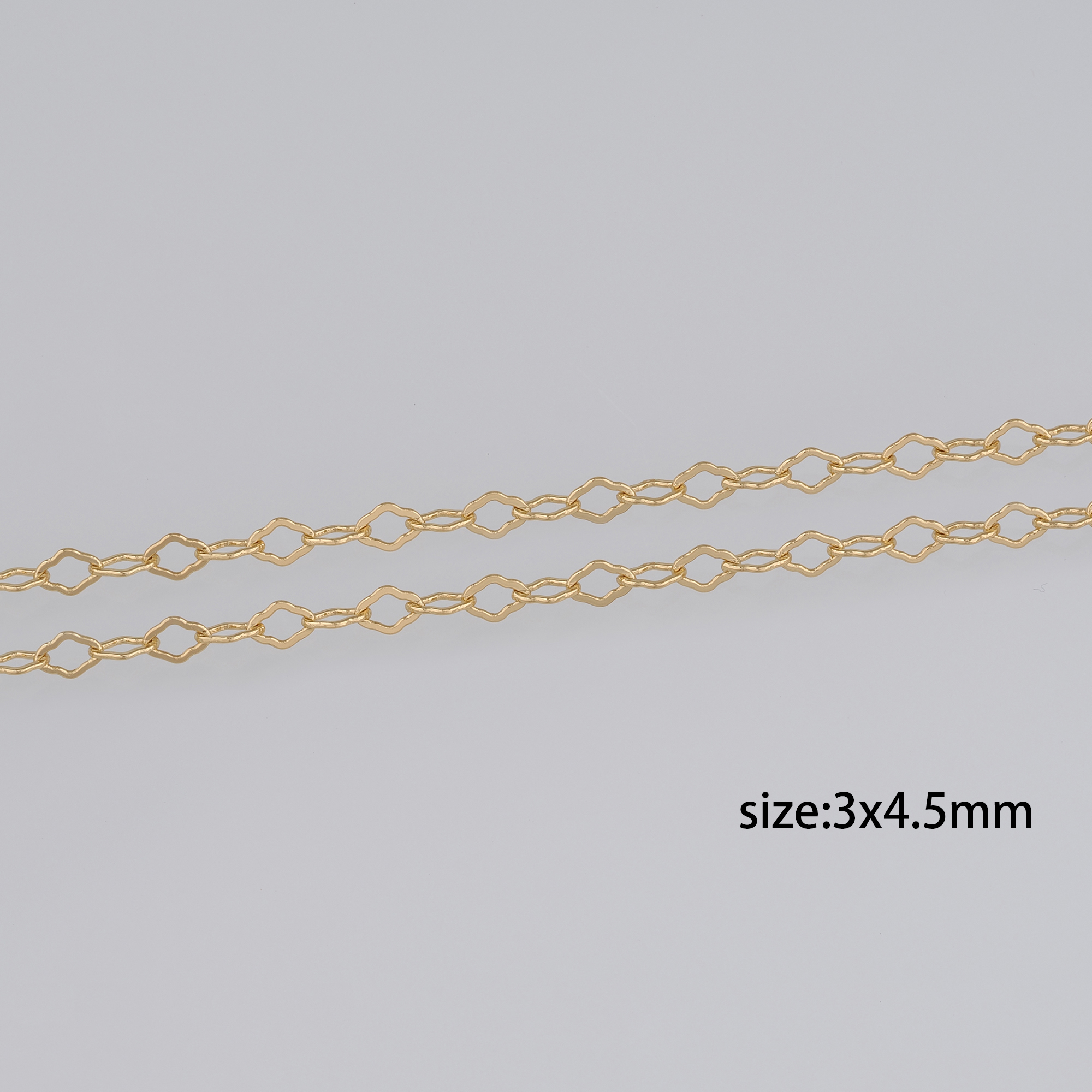 18K Gold Filled Rhombus Chain Necklace,Dainty Link Chain,Gold Rhombus Chain Necklace for Women DIY Jewelry Making Supply