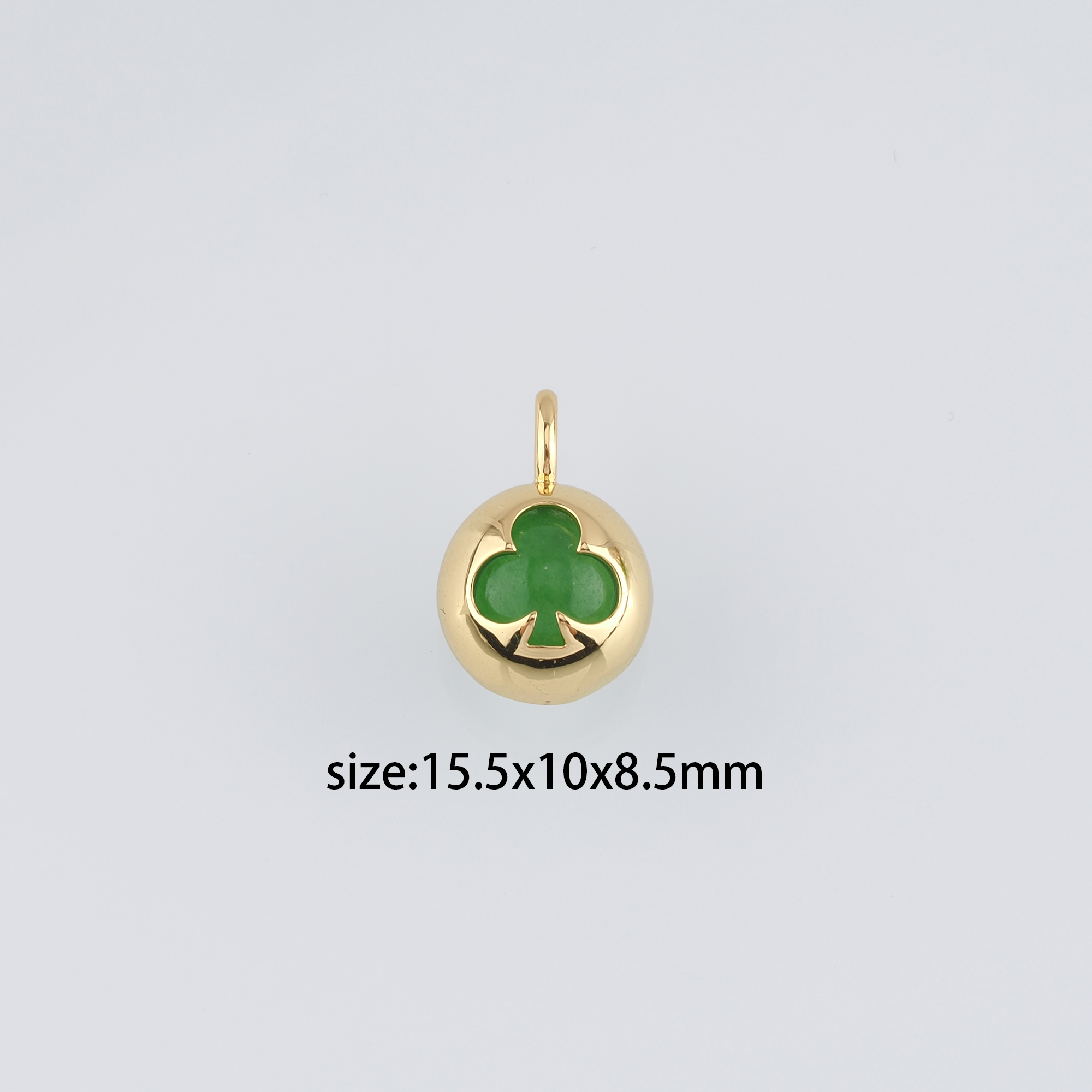 18K Gold Filled Poker Pendant,Clubs Charm Earrings Necklace for DIY Jewelry Making Supply