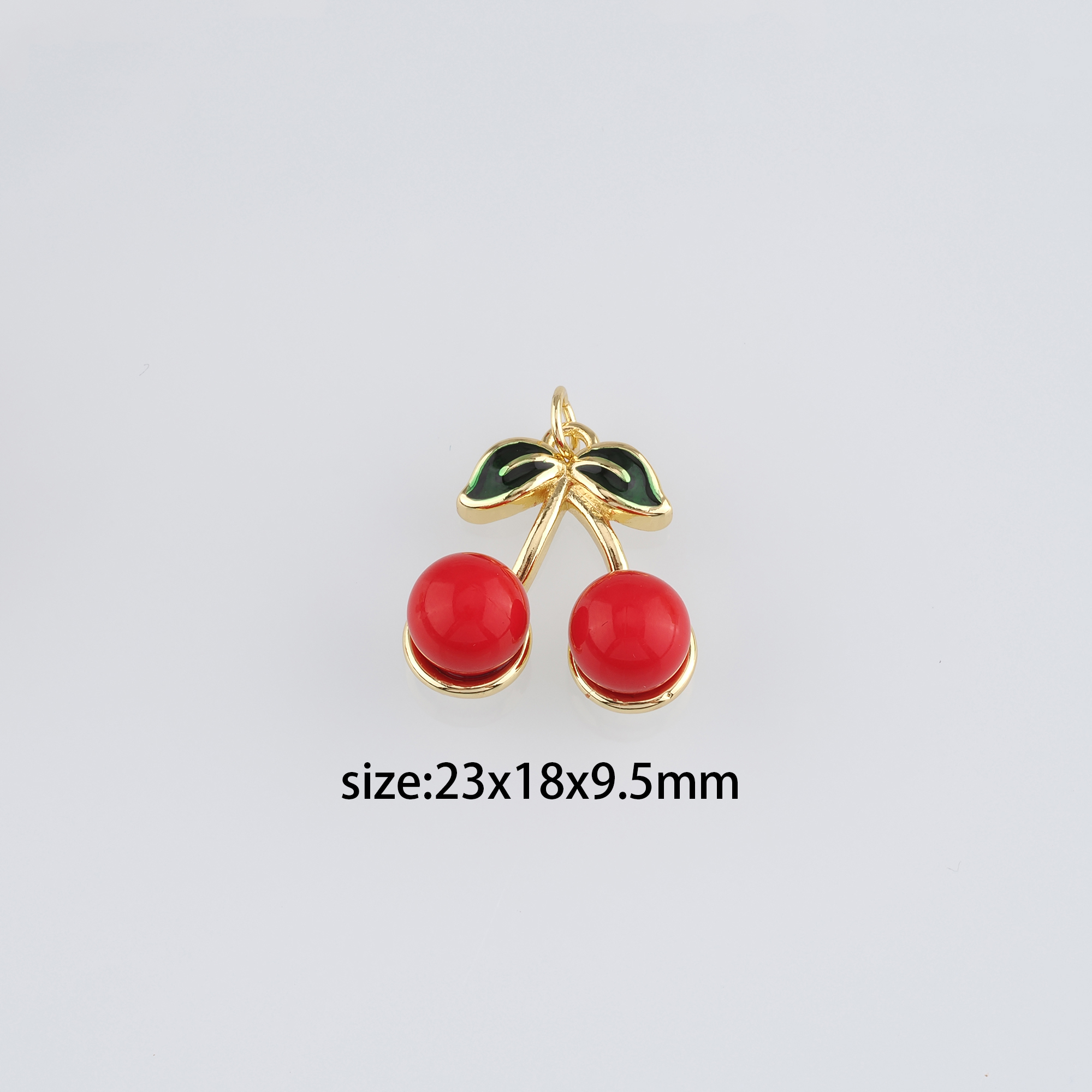 18K Gold Filled Cherry Pendant,Fruit Charm Earrings Necklace for DIY Jewelry Making Supply