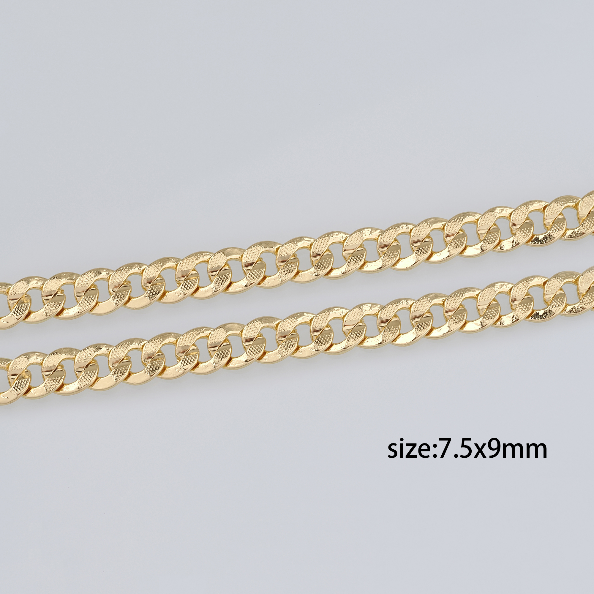 18K Gold Filled Cuban Chain,Dainty Chain,Curb Link Chain Necklace for Women DIY Jewelry Making Supply