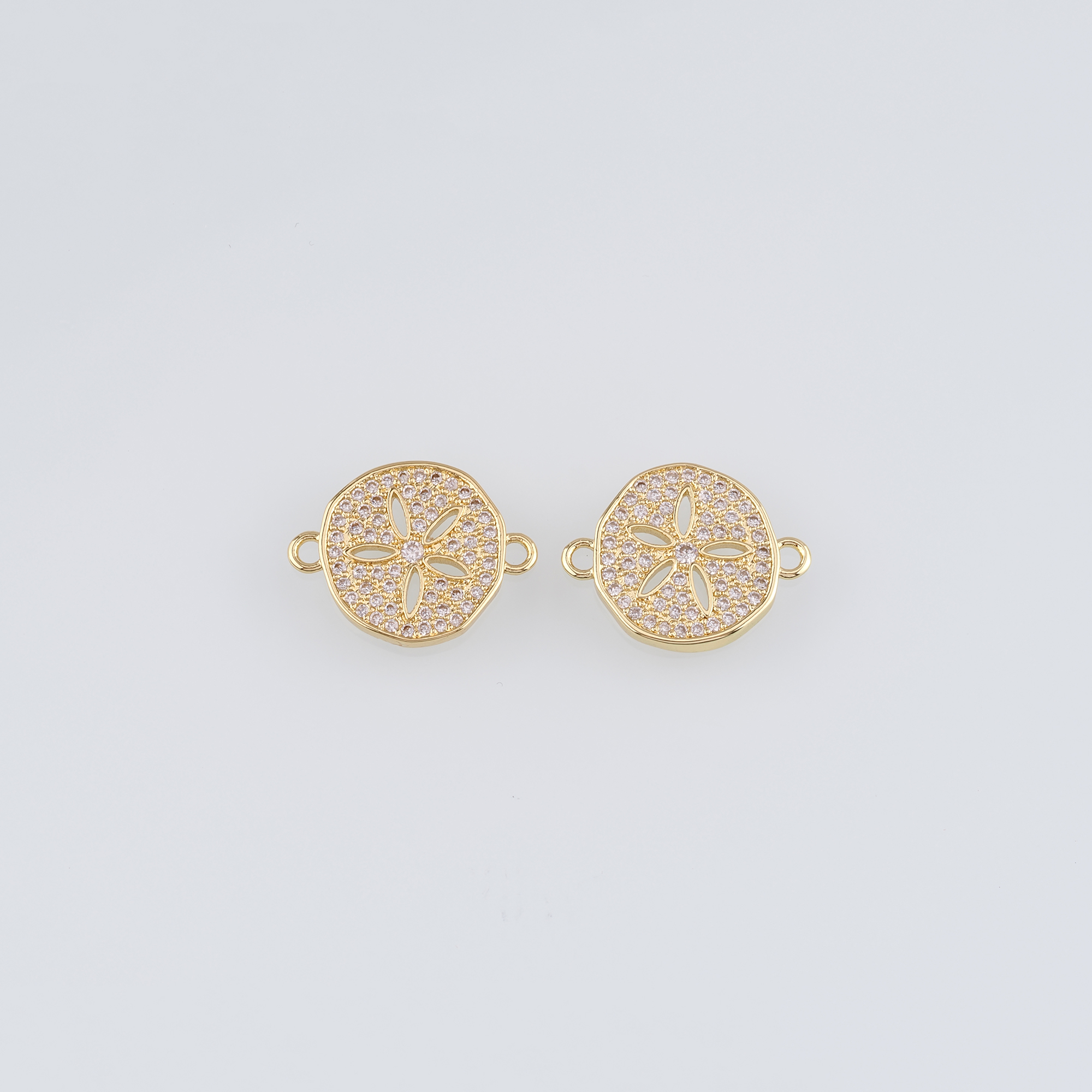 18K Gold Filled Flower Connector,Dainty Floral Charm Necklace Bracelet for DIY Jewelry Making Supply