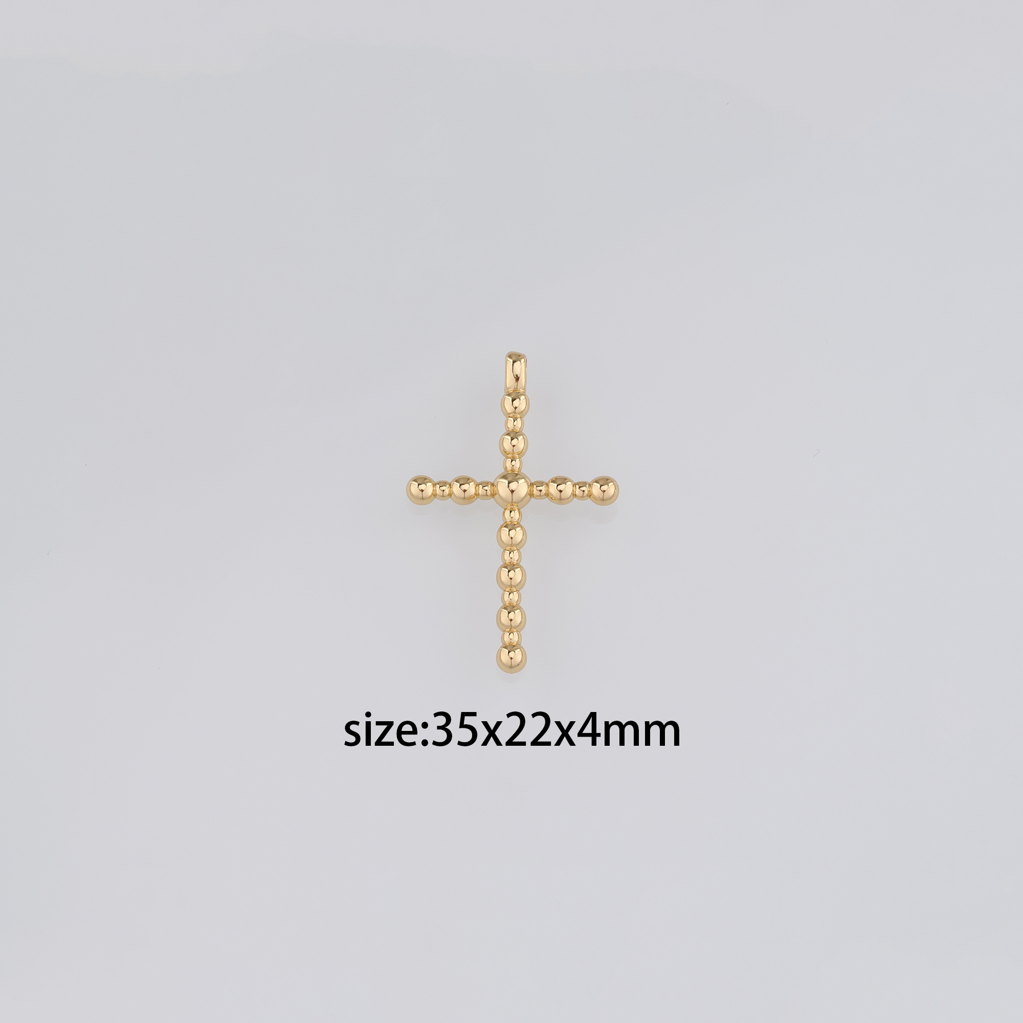 18K Gold Filled Cross Pendant,Religious Charm Earrings Necklace for DIY Jewelry Making Supply