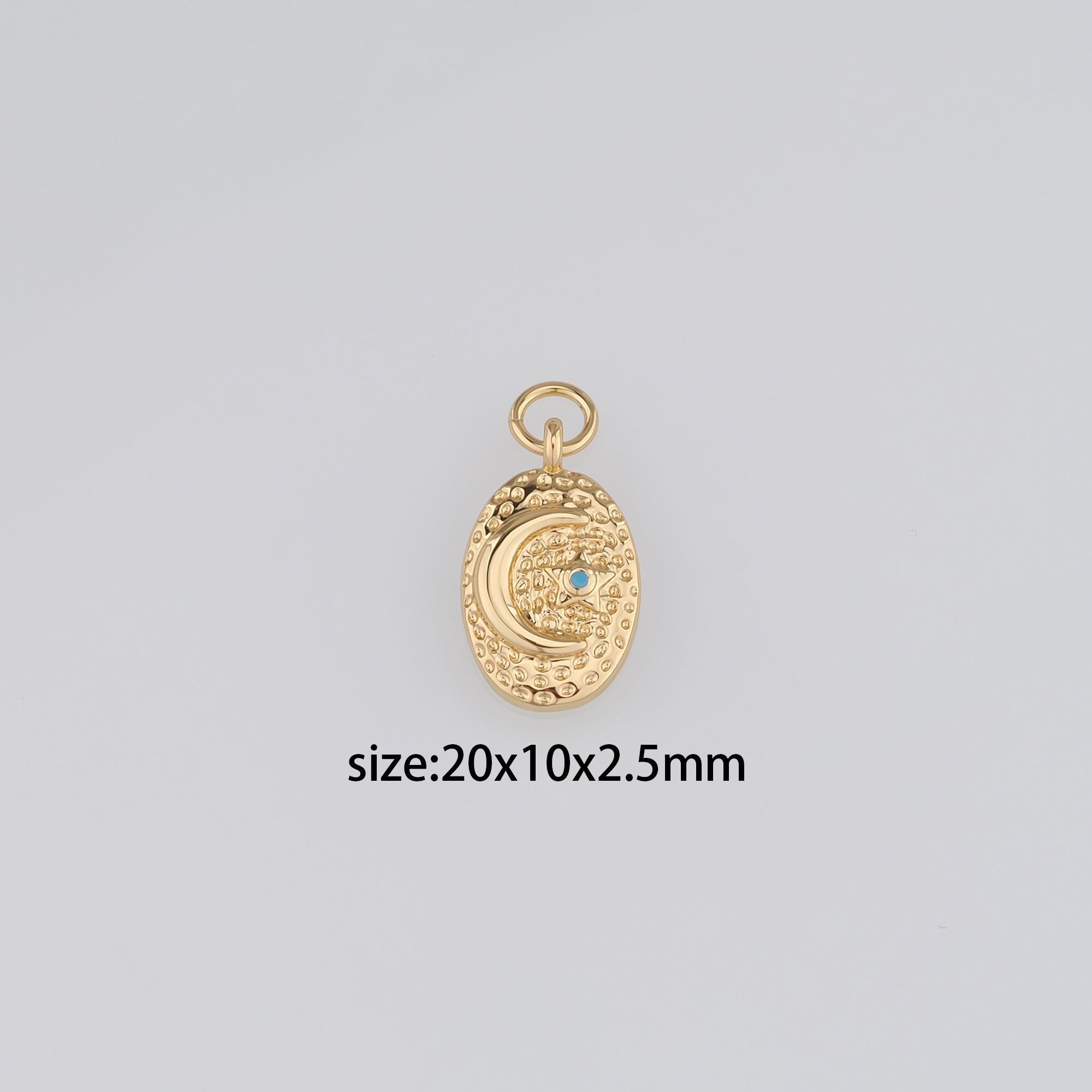 18K Gold Filled Moon Pendant,Celestial Charm Earrings Necklace for DIY Jewelry Making Supply