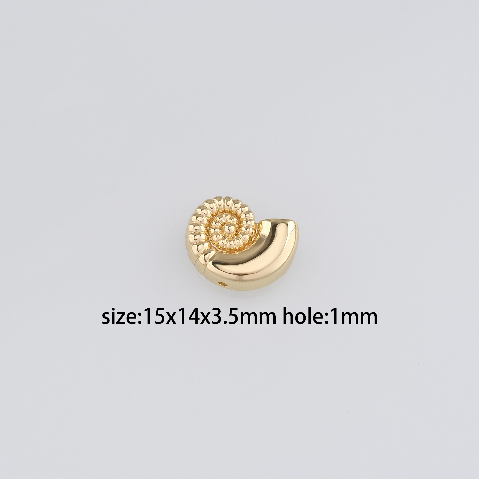 18K Gold Filled Conch Shell Spacer Bead,Dainty Ocean Shell Beads,DIY Jewelry Making Supply