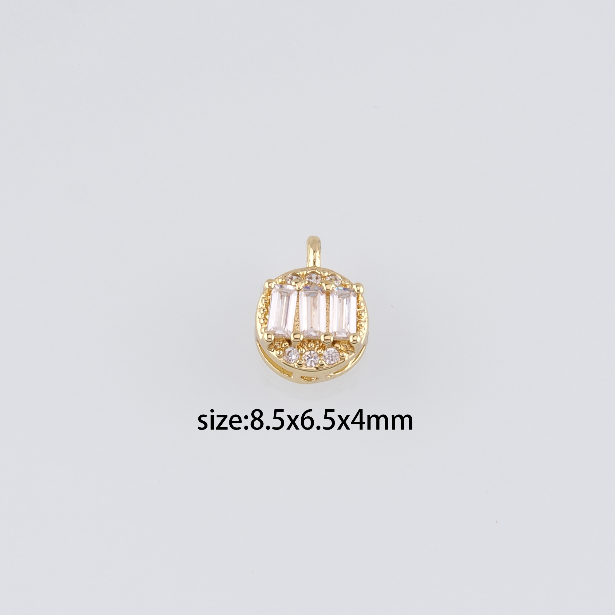 18K Gold Filled Round Pendant,CZ Micro Pave Round Earrings Necklace for DIY Jewelry Making Supply