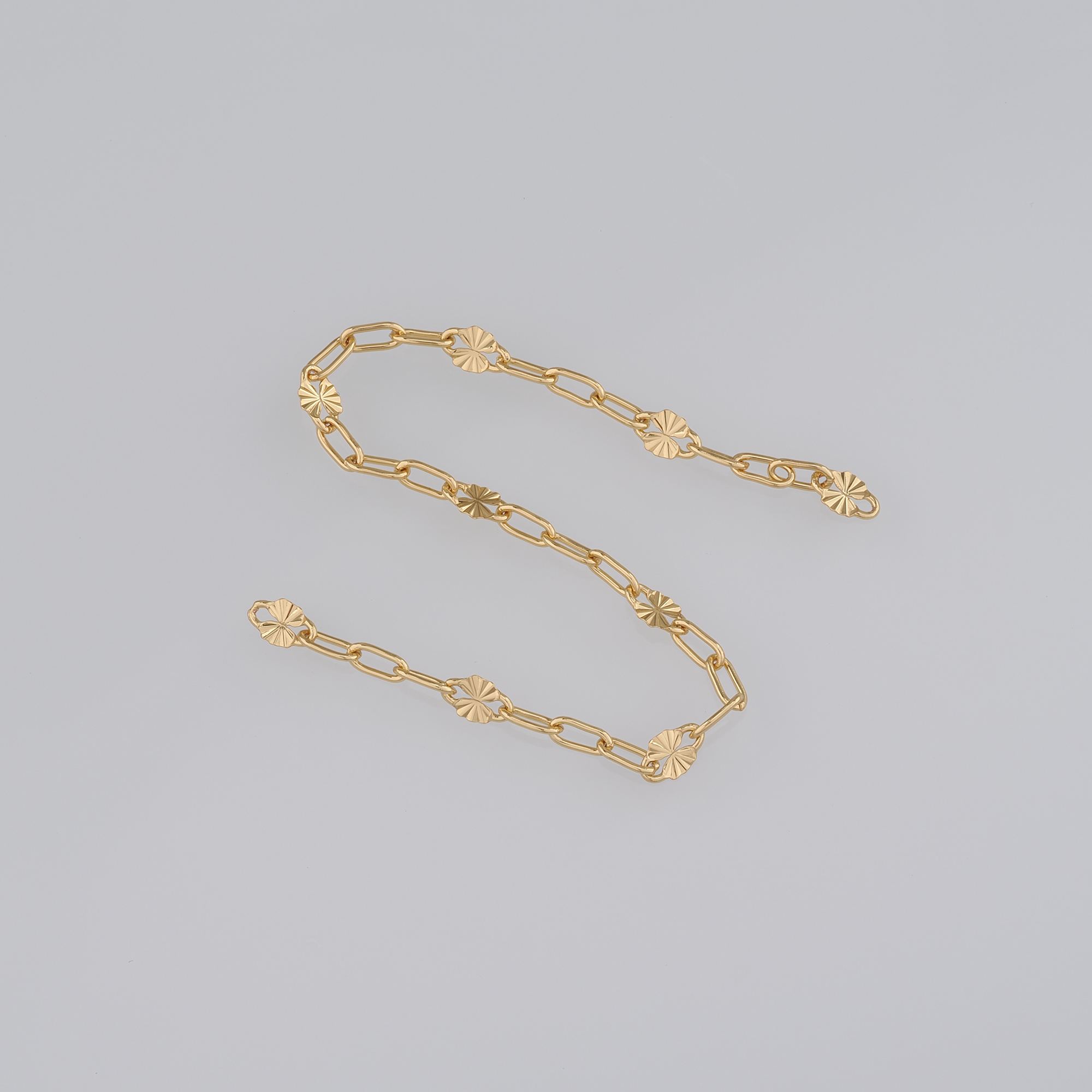 18K Gold Filled Paper Clip Chain Necklace,Dainty Link Chain,Texture Chain Necklace for DIY Jewelry Making Supply