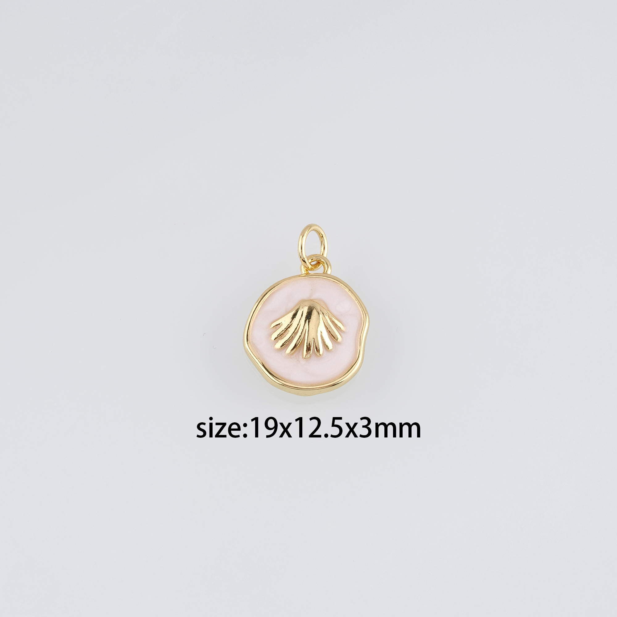 18K Gold Filled Shell Pendant,Enamel Ocean Shell Charm Earrings Necklace for DIY Jewelry Making Supply