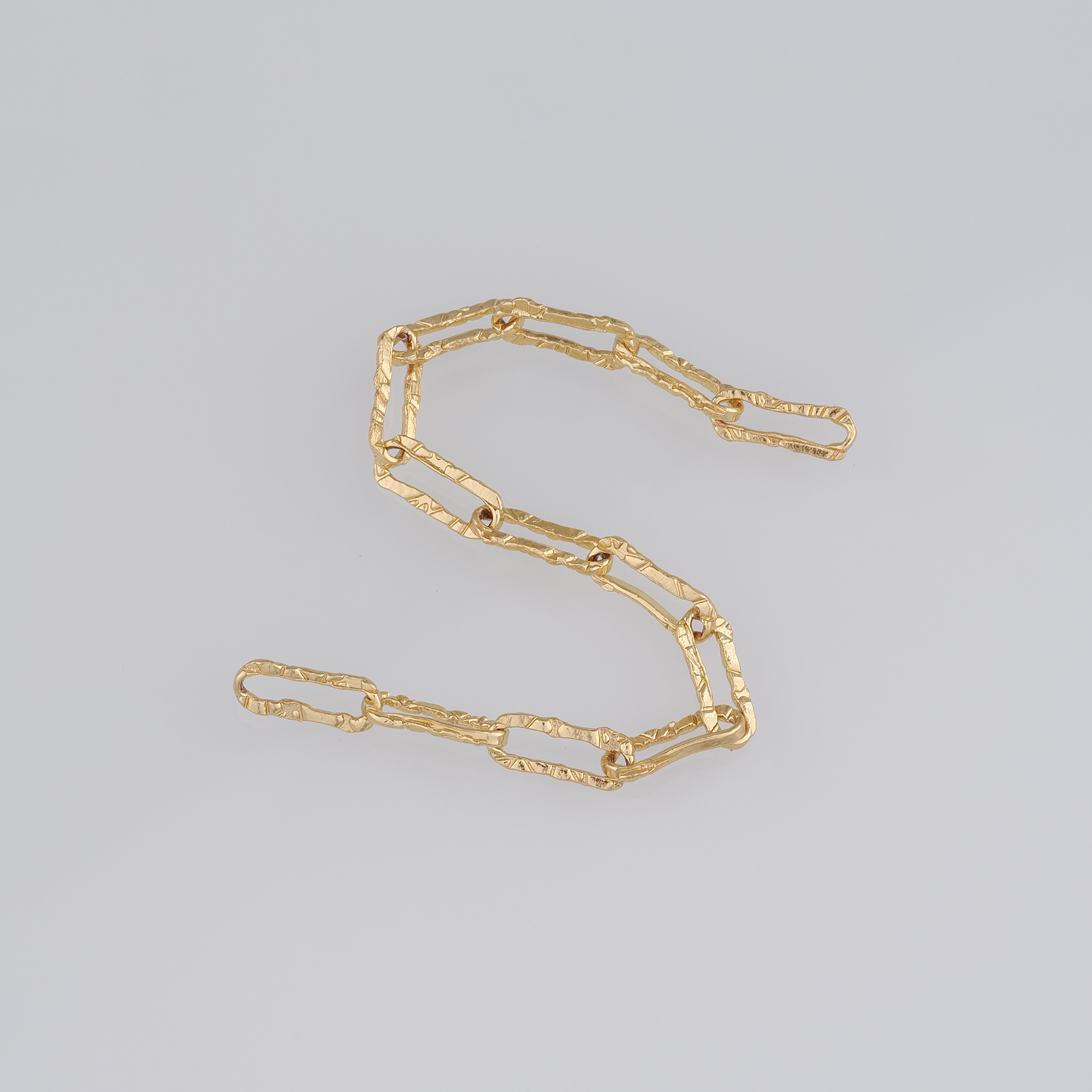 18K Gold Filled Paper Clip Chain Necklace,Dainty Link Chain,Texture Chain Necklace for DIY Jewelry Making Supply