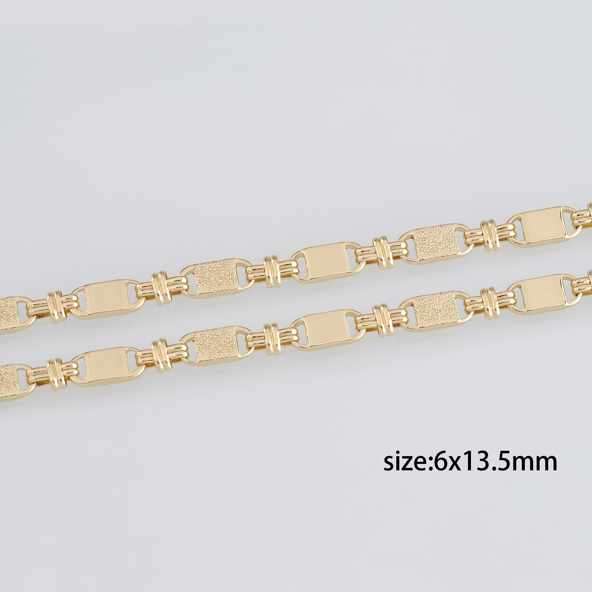 18K Gold Filled Rectangle Chain Necklace,Minimalist Link Chain,Gold Rectangle Chain Necklace for Women DIY Jewelry Making Supply