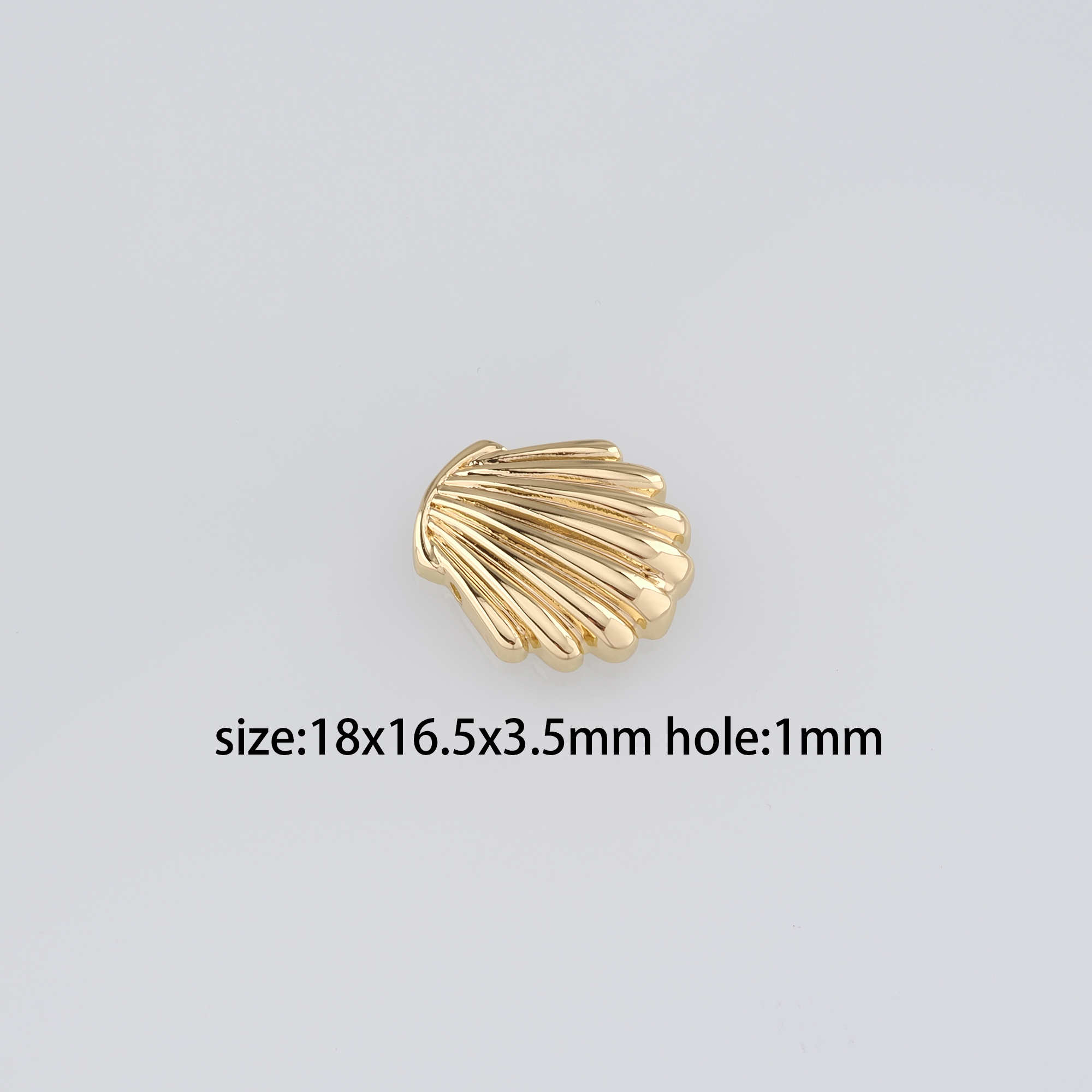 18K Gold Filled Scallop Spacer Bead,Dainty Ocean Shell Beads,DIY Jewelry Making Supply