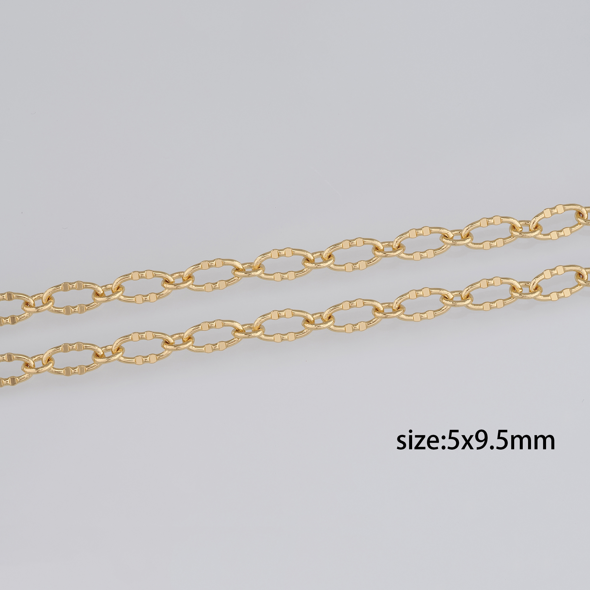 18K Gold Filled Oval Chain Necklace,Dainty Link Chain,Gold Oval Chain Necklace for DIY Jewelry Making Supply