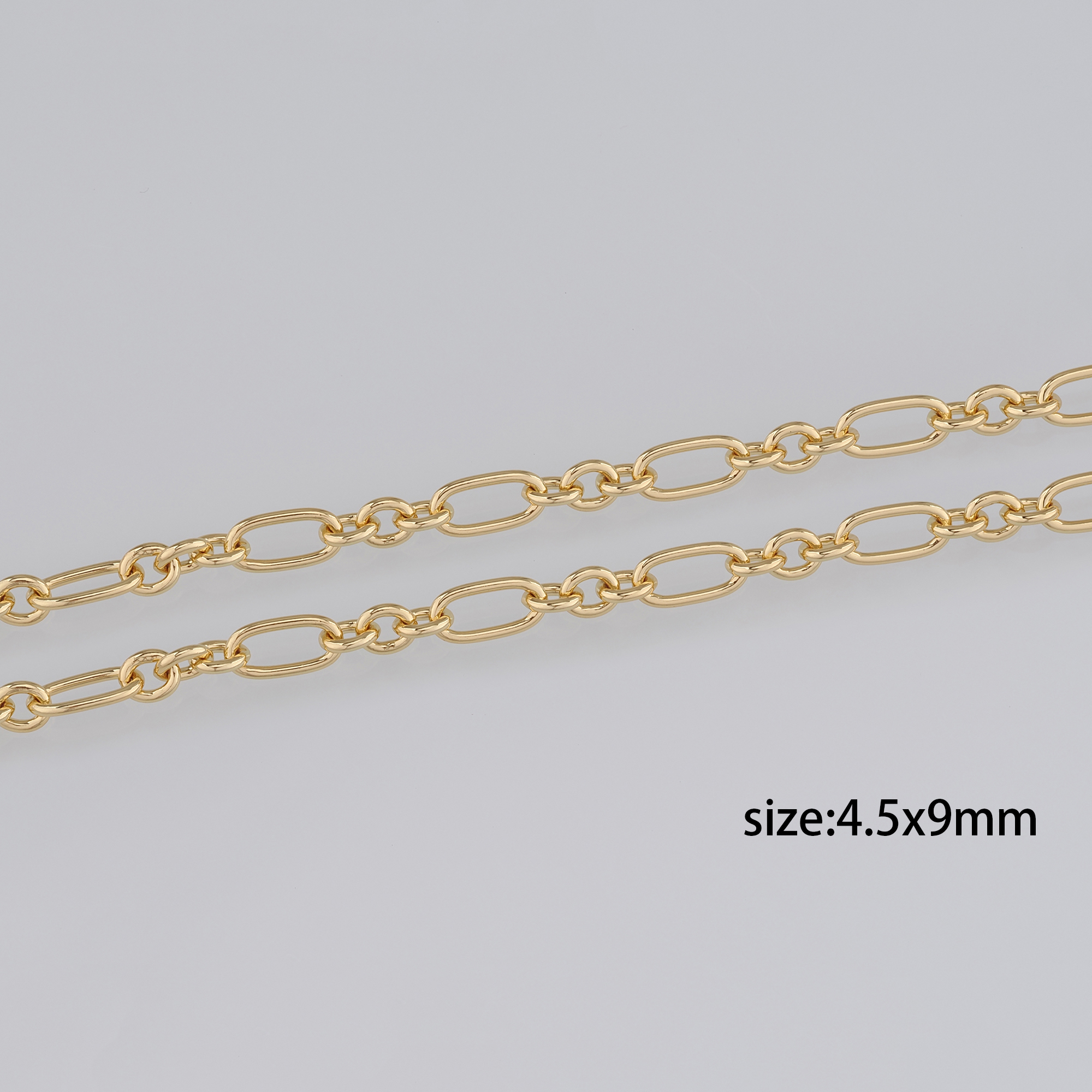 18K Gold Filled Paper Clip Chain Necklace,Dainty Link Chain,Gold Oval Chain Necklace for DIY Jewelry Making Supply