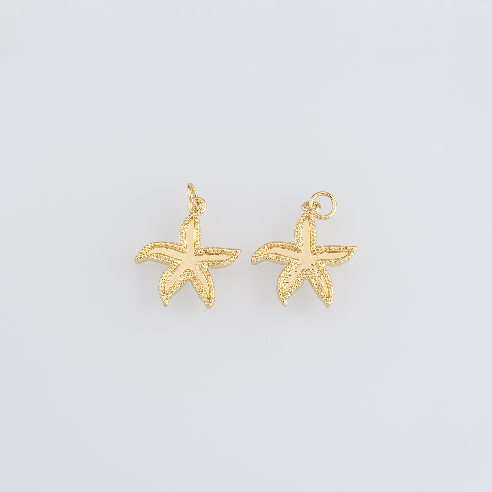 18K Gold Filled Starfish Pendant,Dainty Starfish Charm Earrings Necklace for DIY Jewelry Making Supply