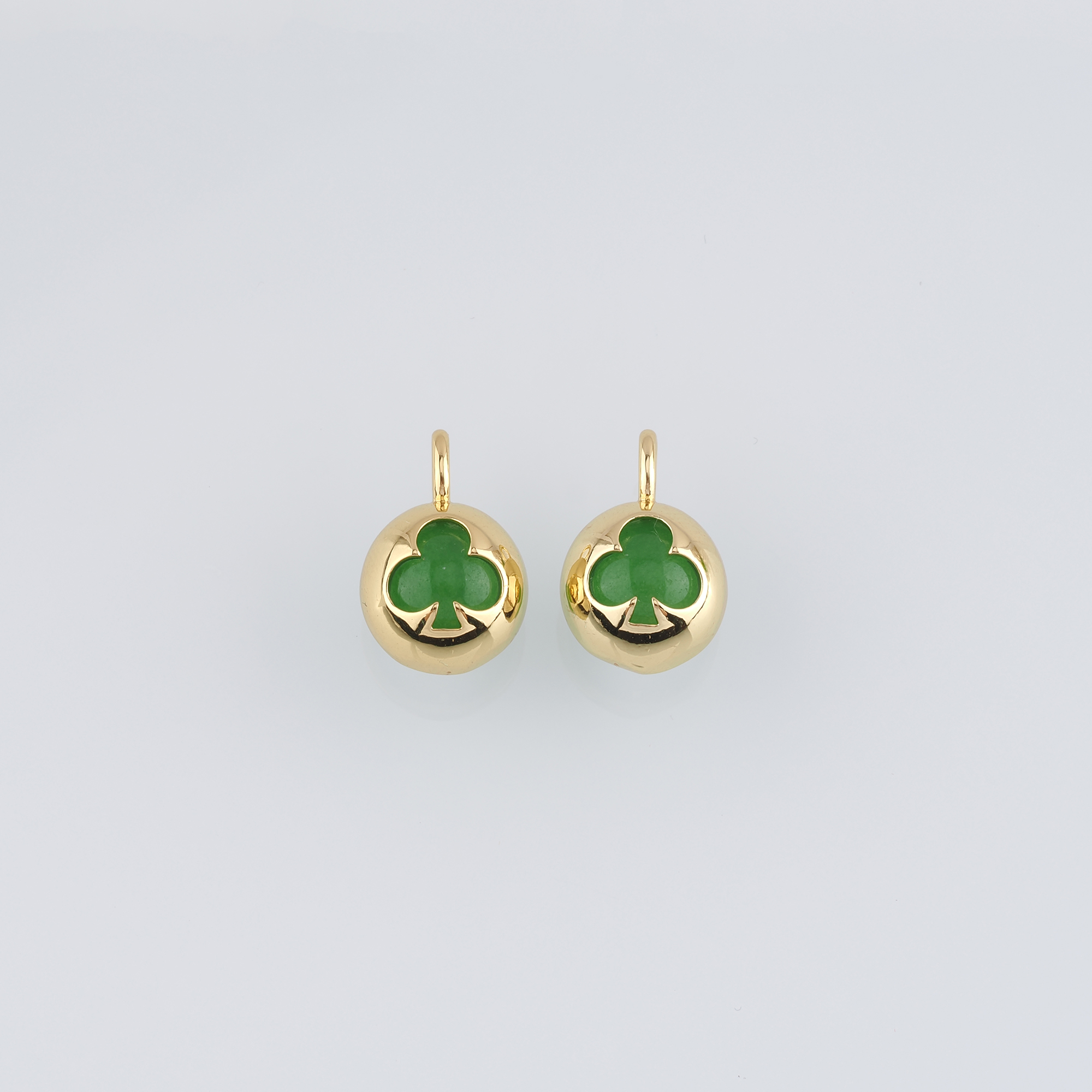 18K Gold Filled Poker Pendant,Clubs Charm Earrings Necklace for DIY Jewelry Making Supply