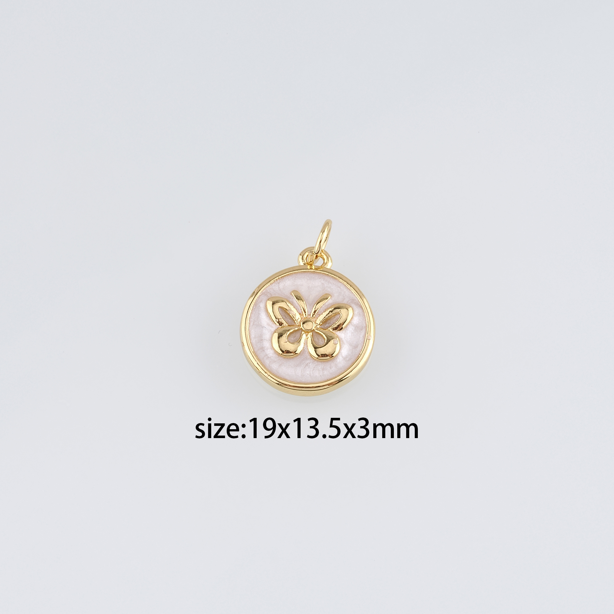 18K Gold Filled Butterfly Pendant,Enamel Butterfly Charm Earrings Necklace for DIY Jewelry Making Supply