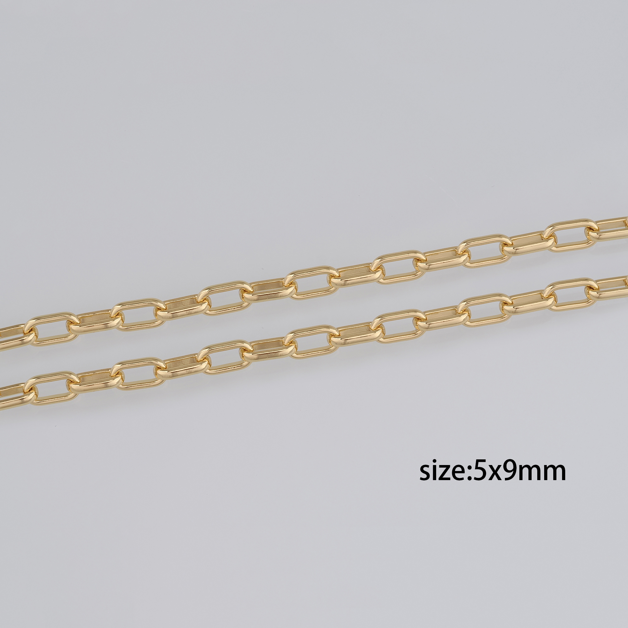 18K Gold Filled Paper Clip Chain Necklace,Dainty Link Chain,Gold Oval Chain Necklace for DIY Jewelry Making Supply