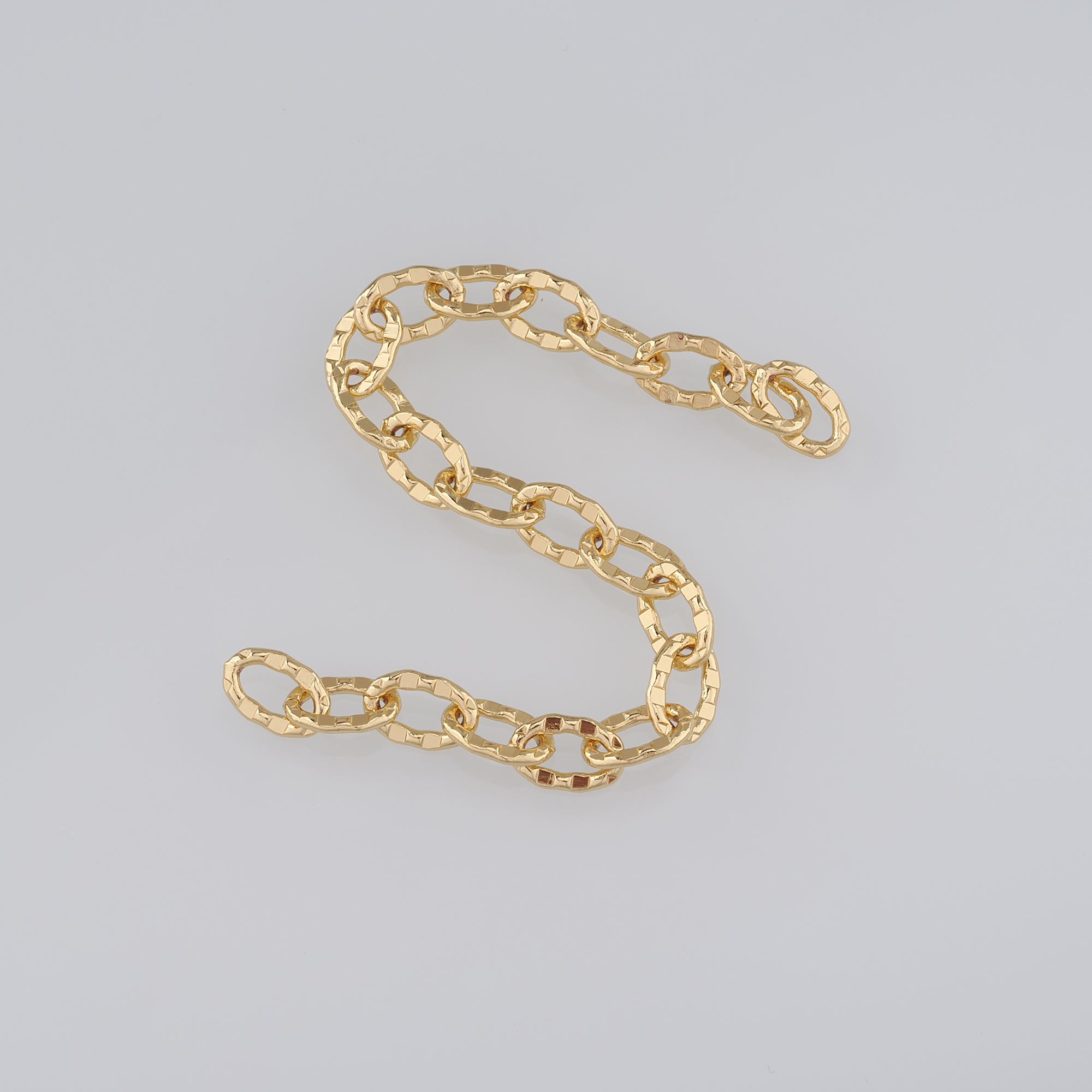 18K Gold Filled Paper Clip Chain Necklace,Dainty Link Chain,Texture Chain Necklace for DIY Jewelry Making Supply