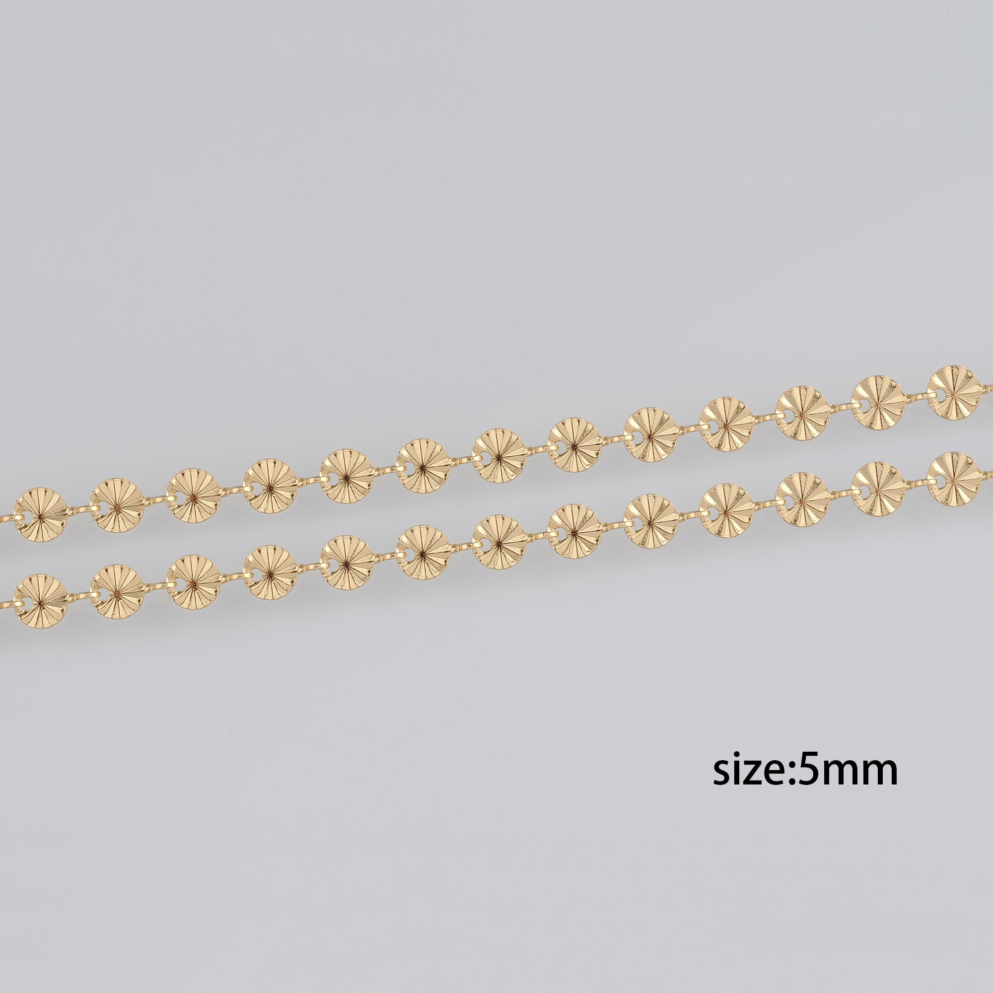 18K Gold Filled Round Chain,Dainty Link Chain,Disc Chain Necklace for Women DIY Jewelry Making Supply