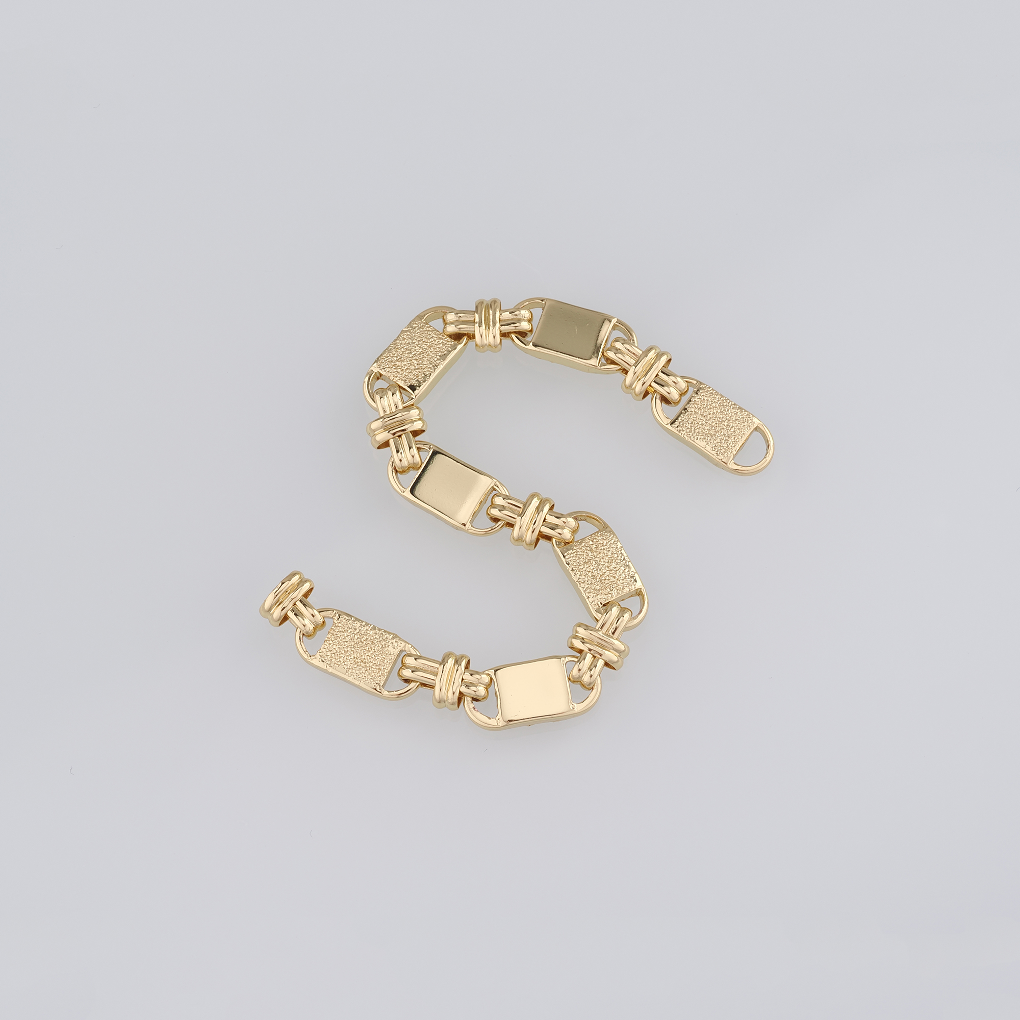 18K Gold Filled Rectangle Chain Necklace,Minimalist Link Chain,Gold Rectangle Chain Necklace for Women DIY Jewelry Making Supply