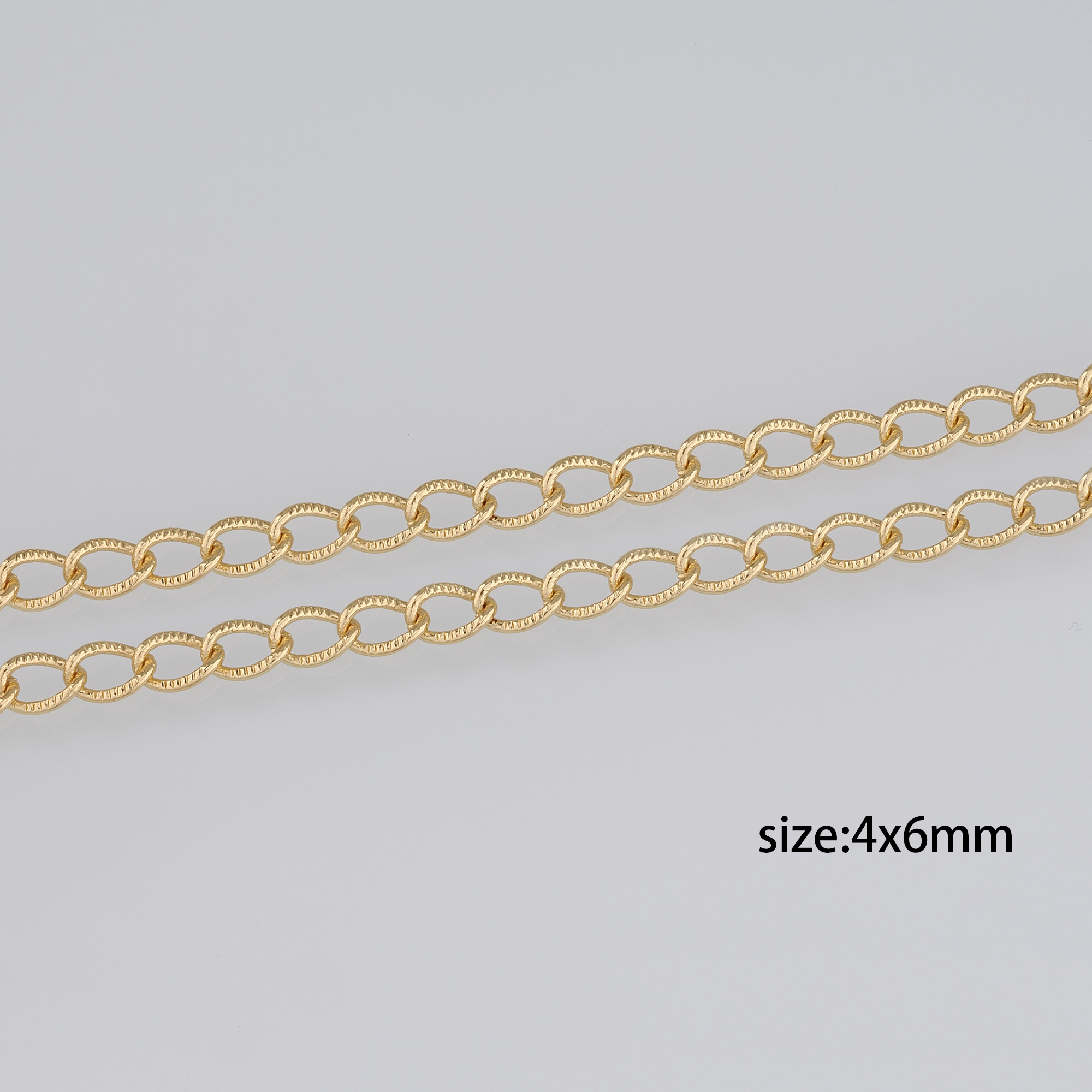 18K Gold Filled Cable Chain Necklace,Dainty Link Chain,Gold Texture Chain Necklace for Women DIY Jewelry Making Supply