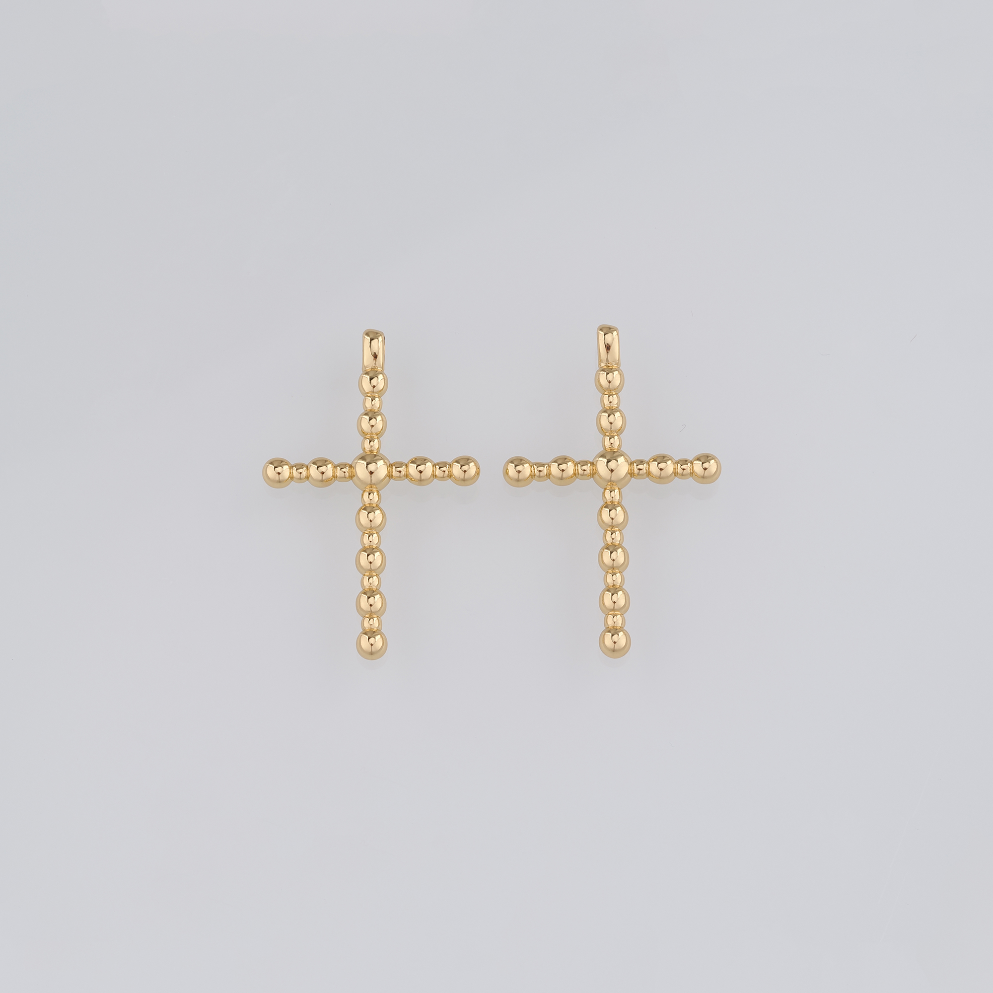 18K Gold Filled Cross Pendant,Religious Charm Earrings Necklace for DIY Jewelry Making Supply