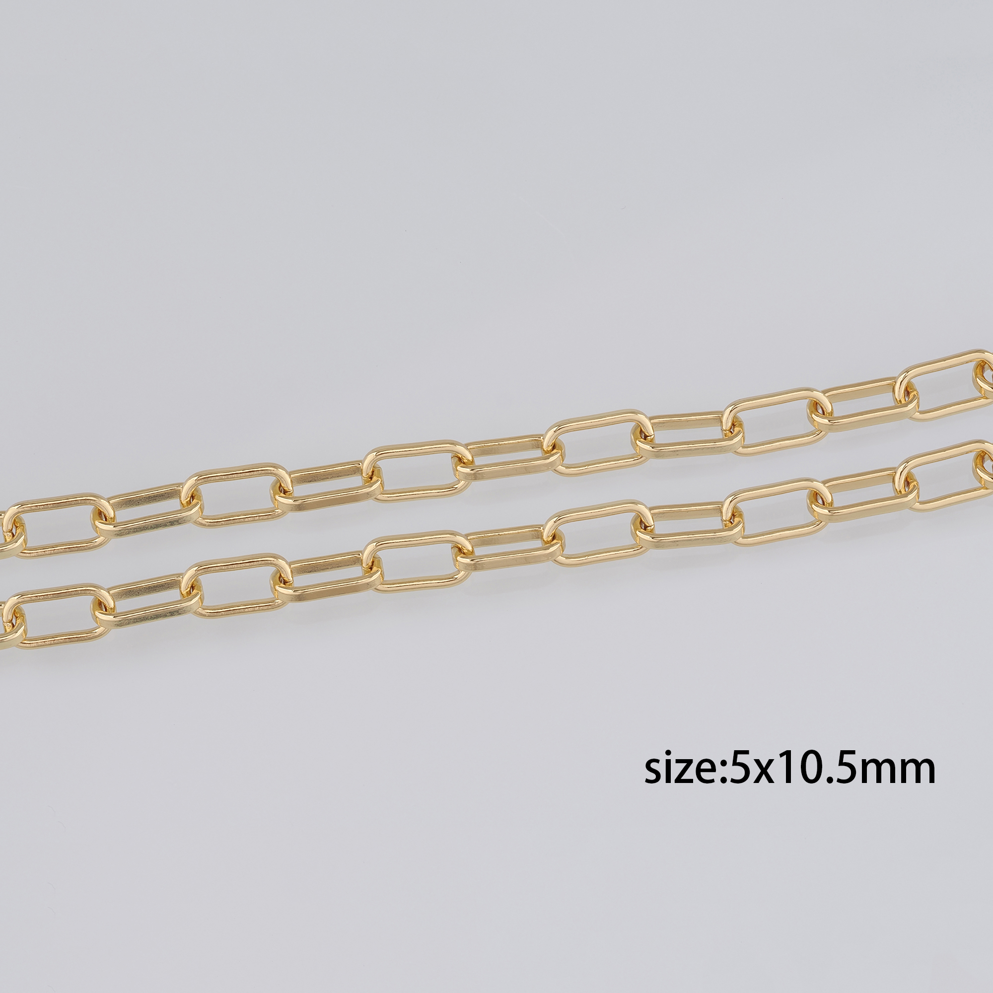 18K Gold Filled Paper Clip Chain Necklace,Dainty Link Chain,Gold Oval Chain Necklace for DIY Jewelry Making Supply