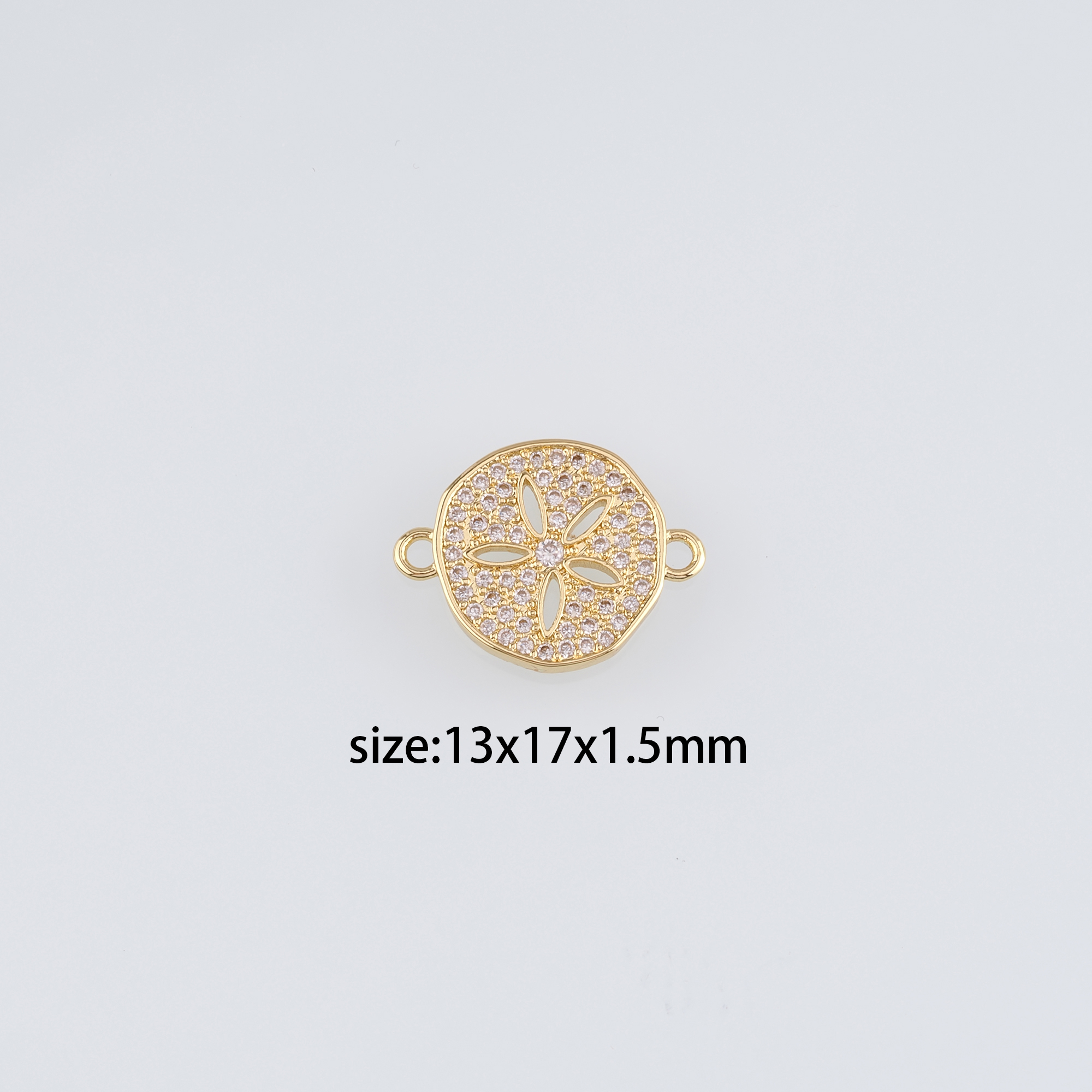 18K Gold Filled Flower Connector,Dainty Floral Charm Necklace Bracelet for DIY Jewelry Making Supply