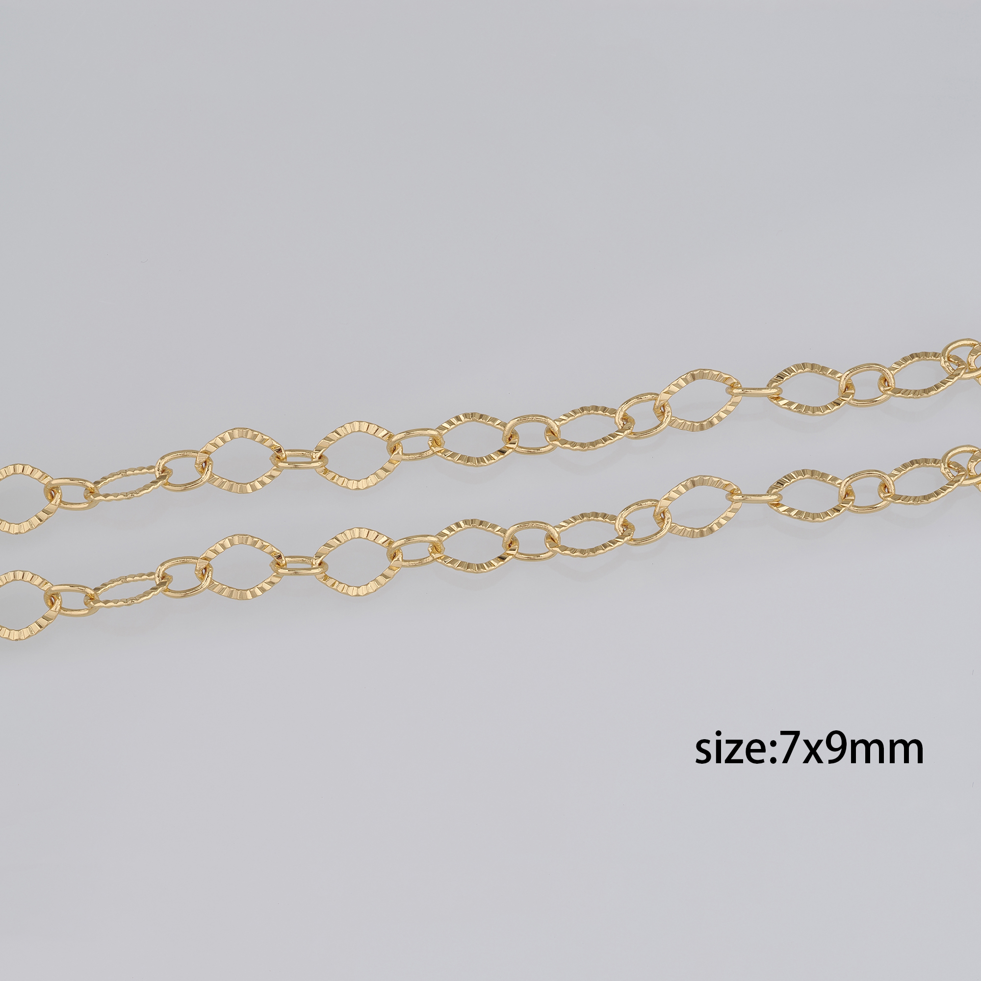 18K Gold Filled Rhombus Chain Necklace,Dainty Link Chain,Gold Rhombus Chain Necklace for Women DIY Jewelry Making Supply