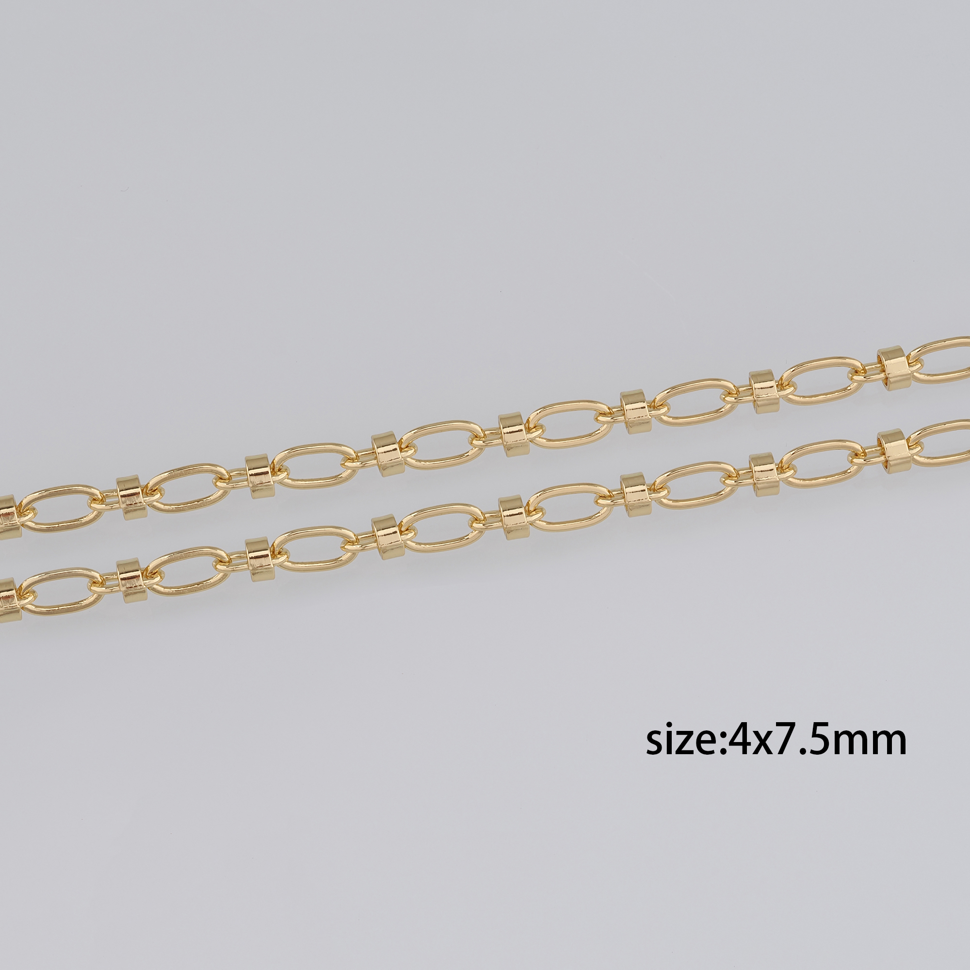 18K Gold Filled Oval Chain Necklace,Dainty Link Chain,Gold Oval Chain Necklace for DIY Jewelry Making Supply