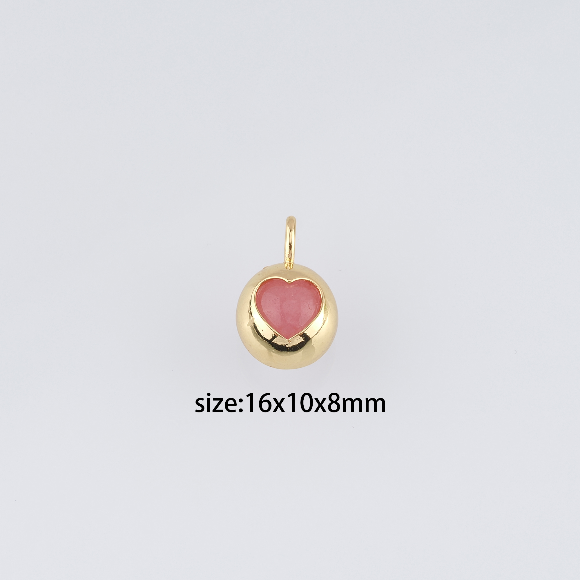 18K Gold Filled Heart Pendant,Dainty Heart Charm Earrings Necklace for DIY Jewelry Making Supply