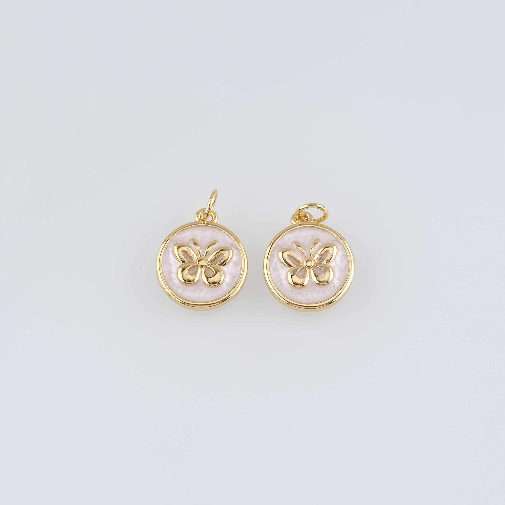 18K Gold Filled Butterfly Pendant,Enamel Butterfly Charm Earrings Necklace for DIY Jewelry Making Supply