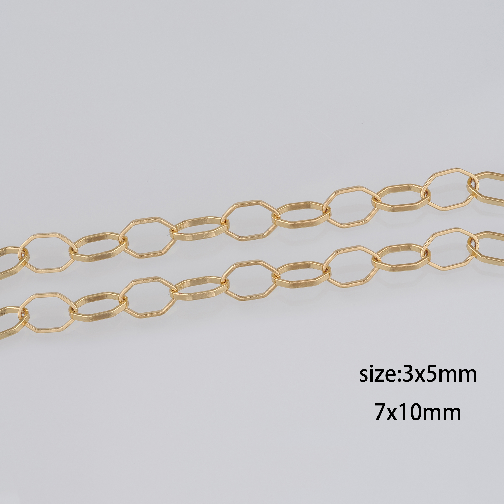 18K Gold Filled Rhombus Chain Necklace,Dainty Link Chain,Gold Rhombus Chain Necklace for Women DIY Jewelry Making Supply